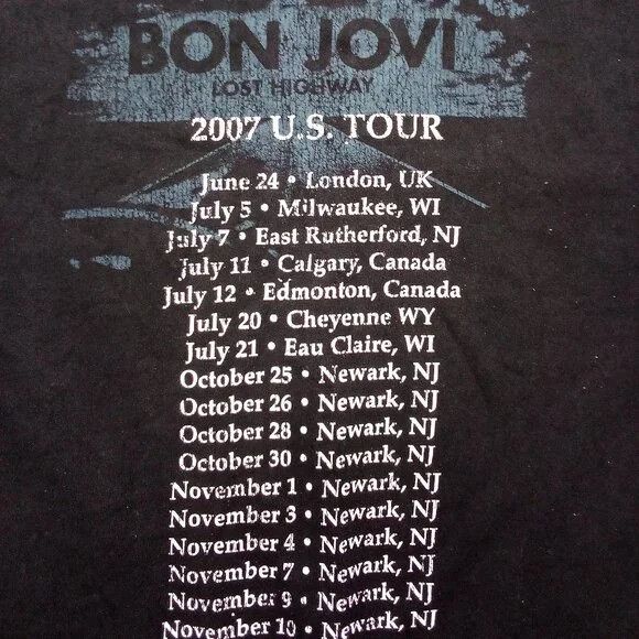 Band Tees Bon Jovi Lost Highway Tour 2007 T-Shirt Size US M / EU 48-50 / 2 - 5 Thumbnail