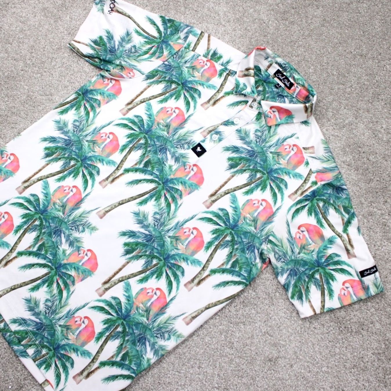 Vintage Bad Birdie Polo Shirt Mens Small Green Island Hopper Golf Palm Trees Print /S Size US S / EU 44-46 / 1 - 3 Thumbnail