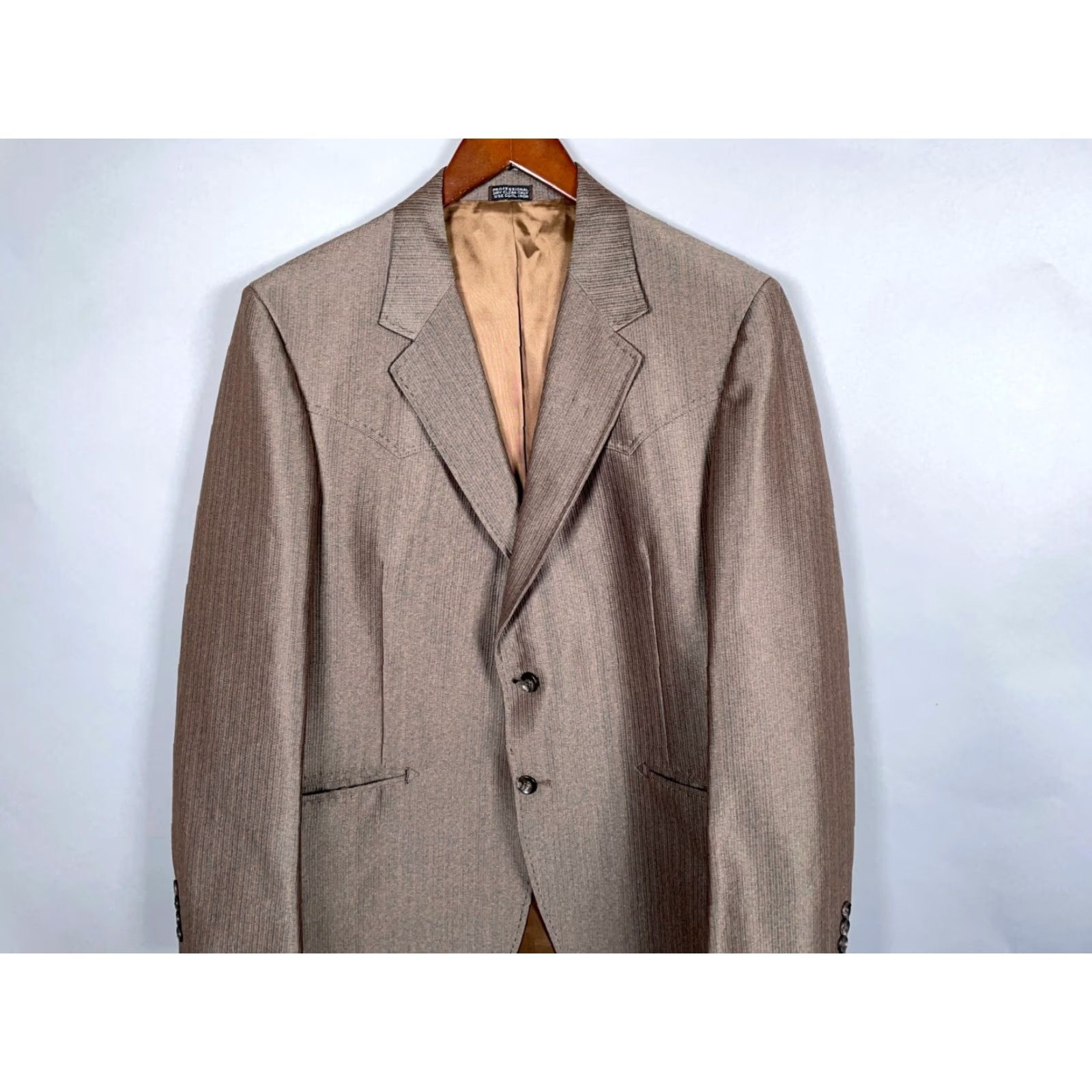 Vintage VINTAGE Western Sport Coat Jacket Men 42 Regular Brown 80s 2 Button Front Darting Rockabilly Size US XS / EU 42 / 0 - 4 Thumbnail