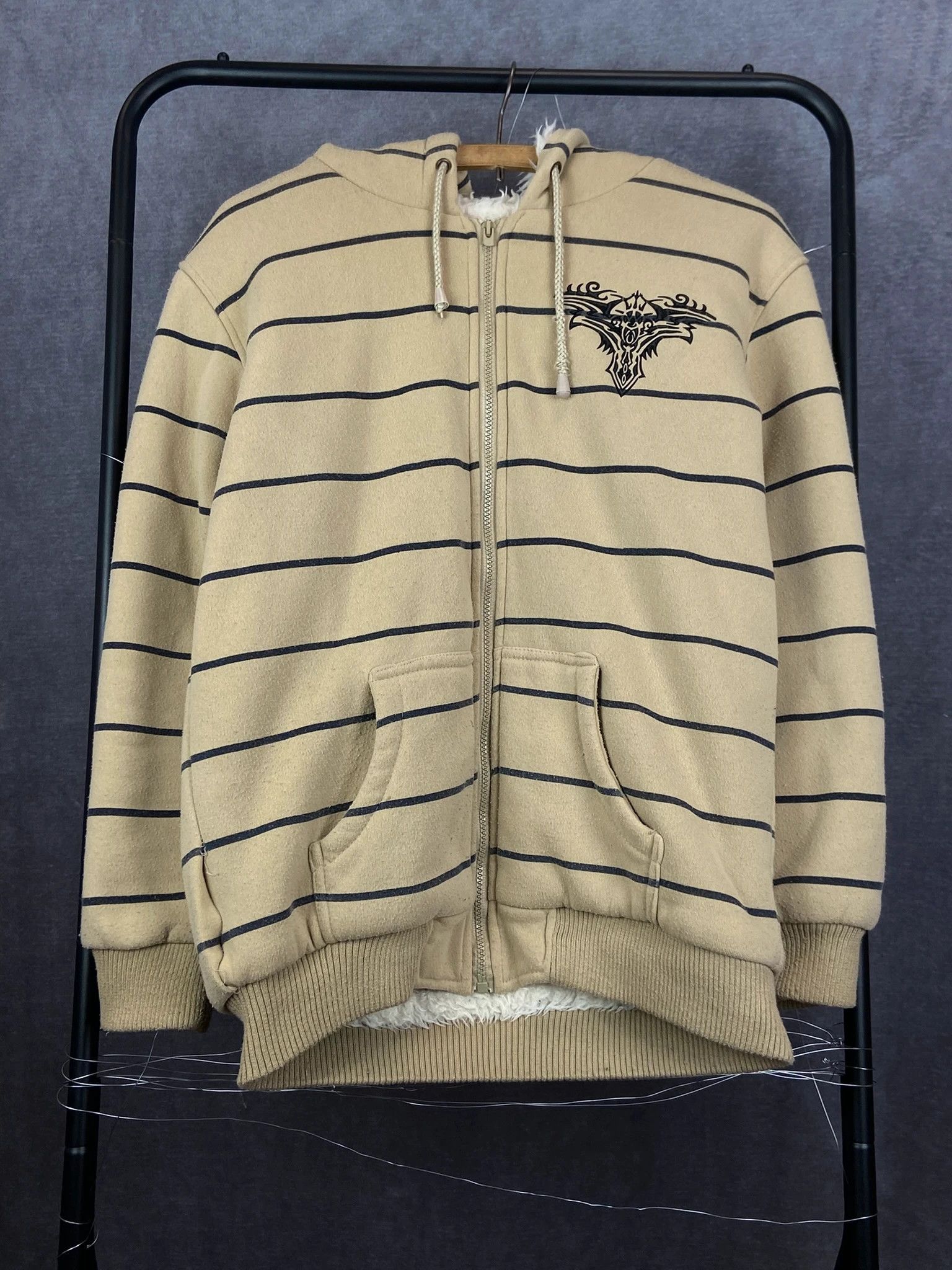 Affliction Affliction Vintage Zip Hoodie Beige Faded Faux Fur Logo Size US M / EU 48-50 / 2 - 1 Thumbnail