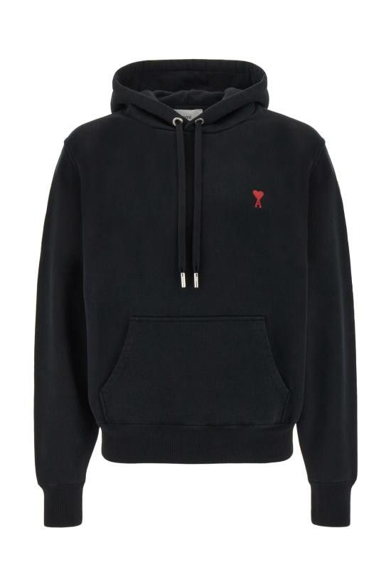 パーカー・フーディ AMI Men Hoodies BFUSW035730 001 BLACK Ami De Coeur Hoodie Black | AMI | EQVVS