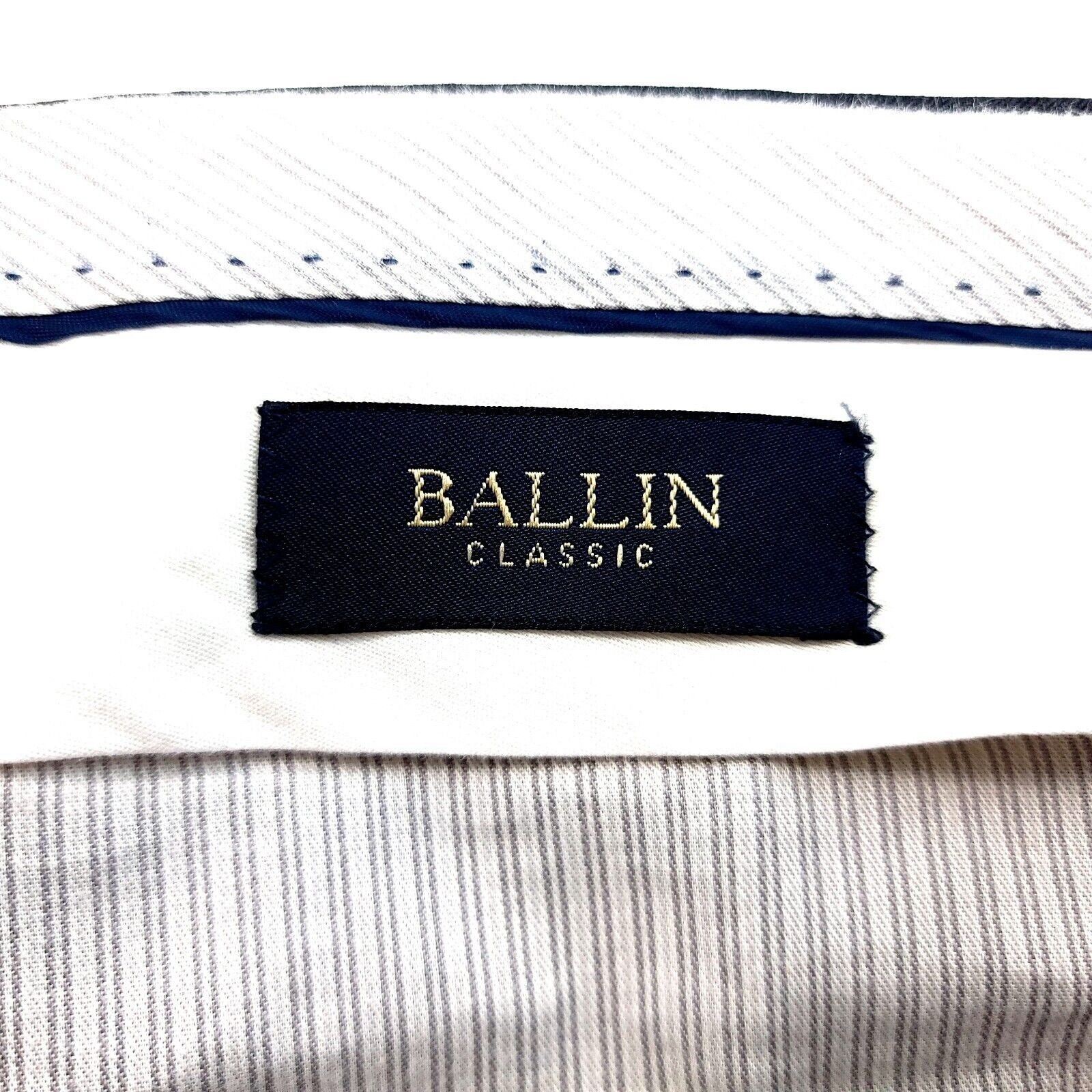 Designer Ballin Classic Super 120s Wool Gray W/ Blue Twill Pleated Cu Size 36R - 5 Thumbnail