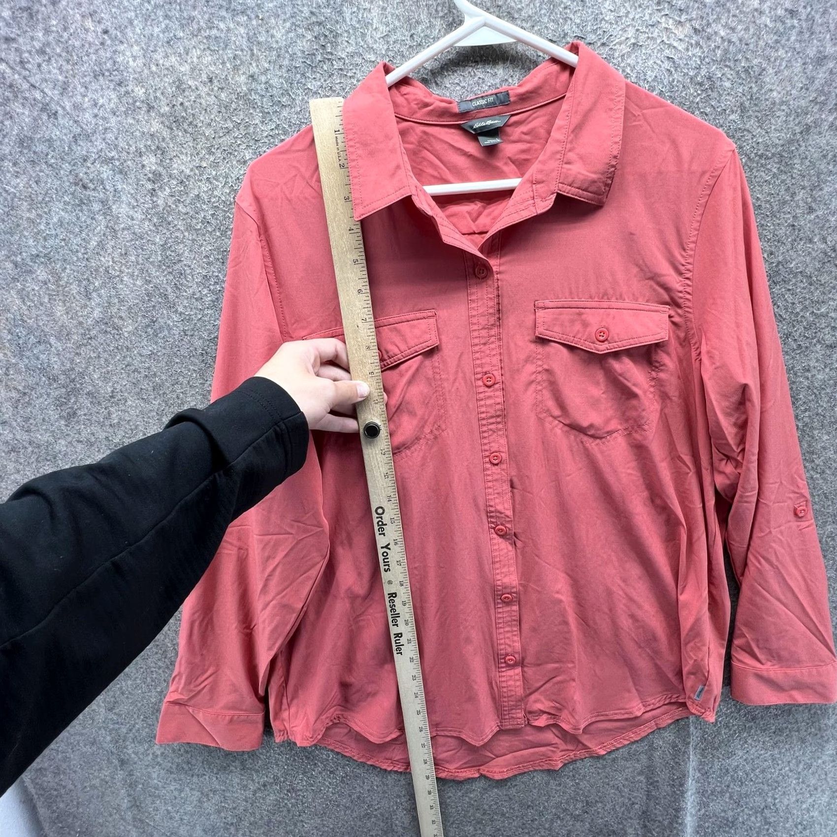 Eddie Bauer Eddie Bauer Shirt Womens Large Red Classic Fit Button Front Roll Tab Casual Top Size L / US 10 / IT 46 - 5 Thumbnail