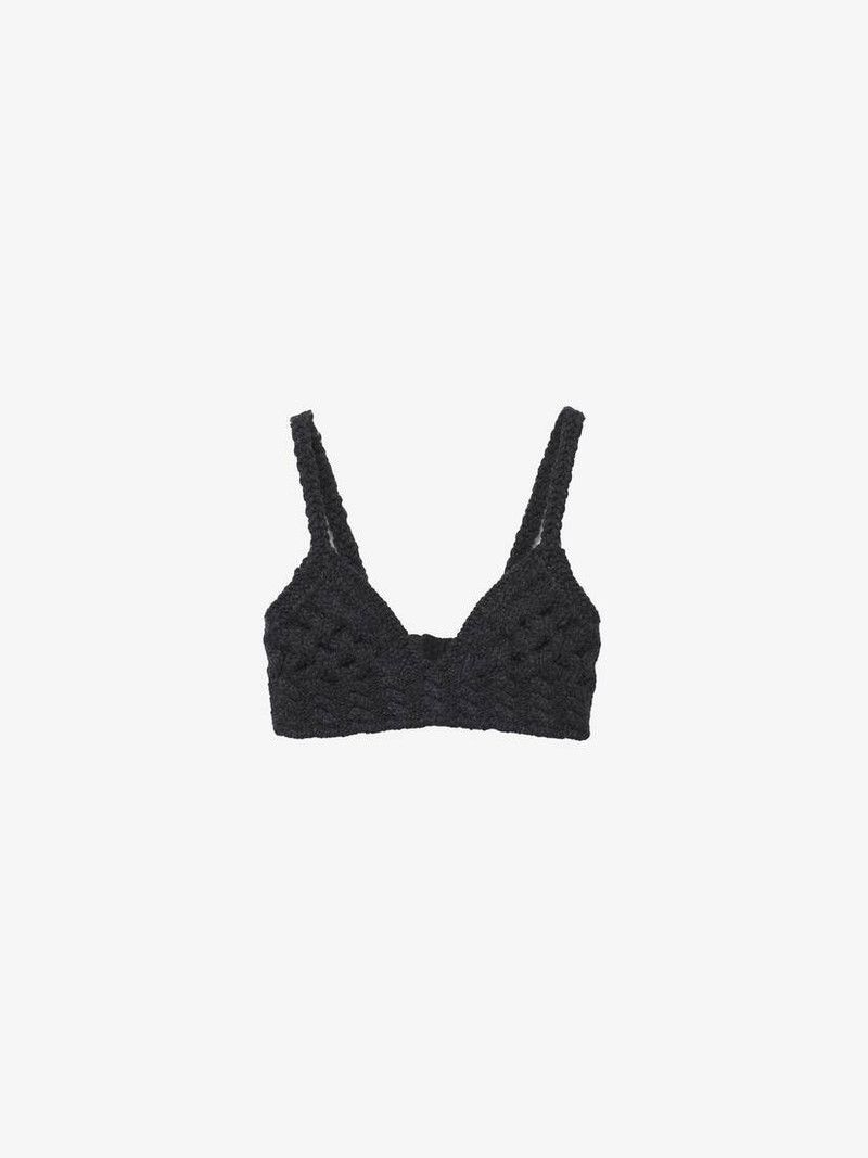 Alexander McQueen o1srvl11e0326 Size: M / Cable Knit Bra in Black Size ONE SIZE - 1 Thumbnail