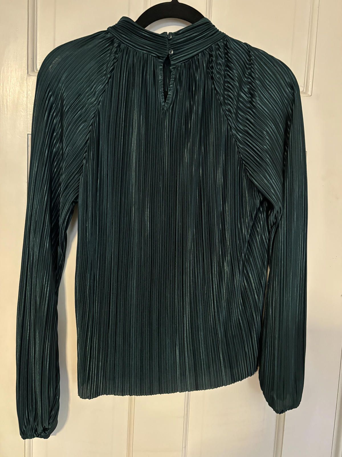 Jones New York JOIE Long Sleeve Pleated Blouse in Dark Green Size S / US 4 / IT 40 - 4 Thumbnail