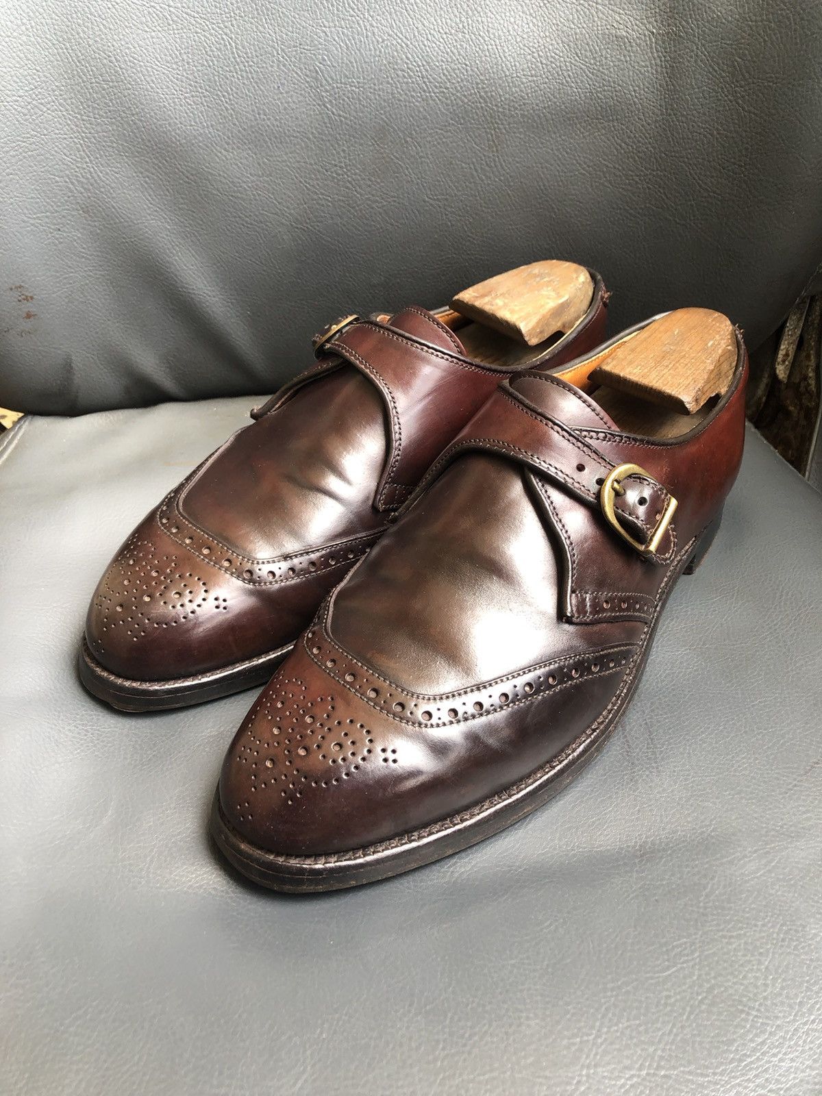 Alden Alden 1690 Shell Cordovan Men’s Single Monk Strap shoes Size US 8.5 / EU 41-42 - 1 Thumbnail