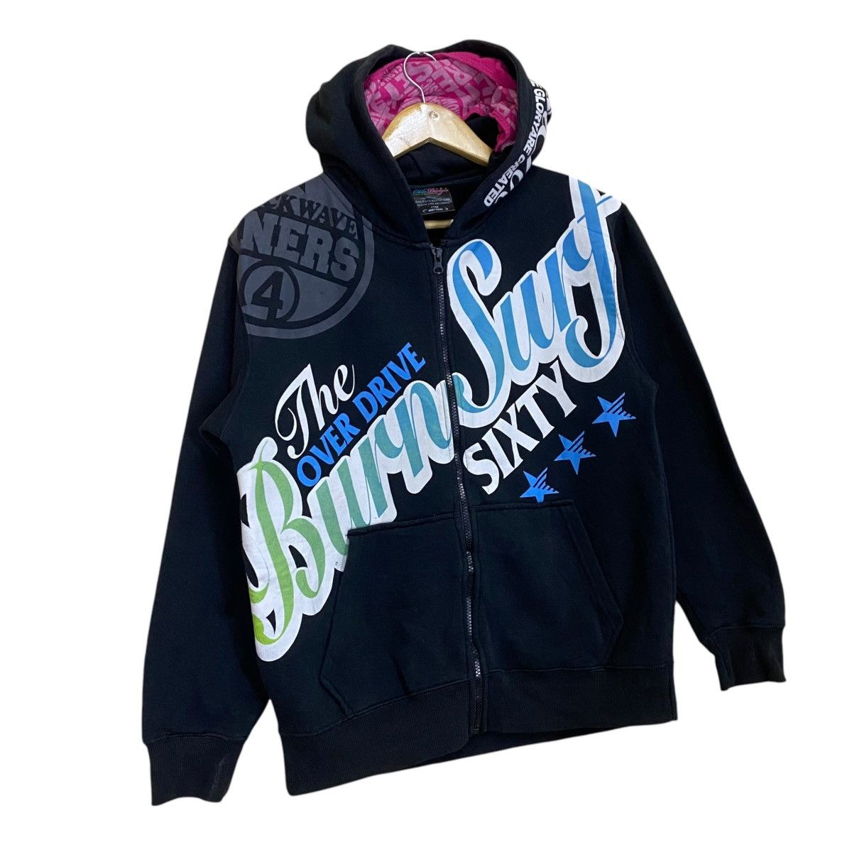 Japanese Brand The Overdrive Burn Surf Sixty by Oblo Design Zipper Hoodie Size US M / EU 48-50 / 2 - 2 Thumbnail