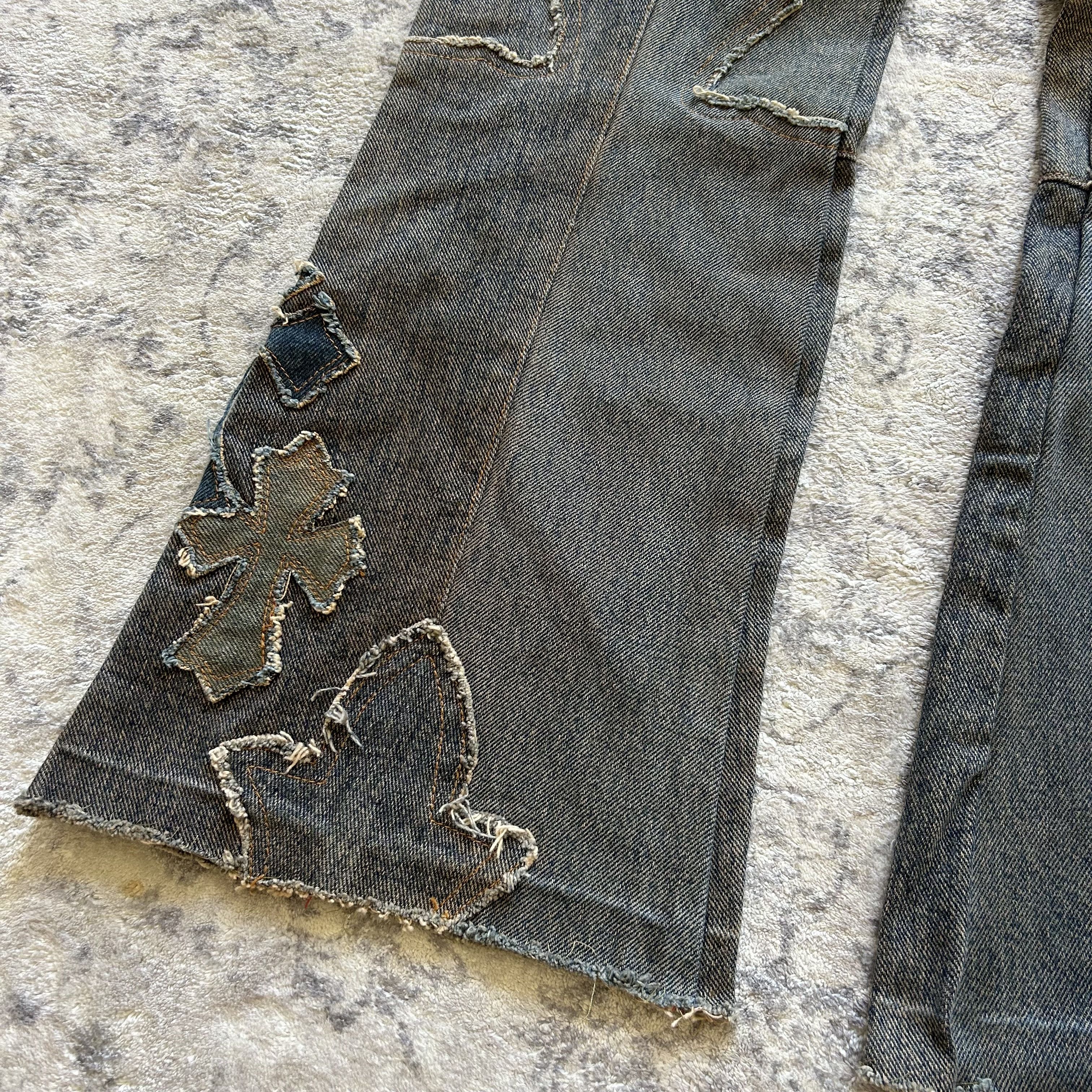 A&G Rock A&G Le Fleur Patch Work Lace-up Jeans Size US 28 / EU 44 - 3 Thumbnail