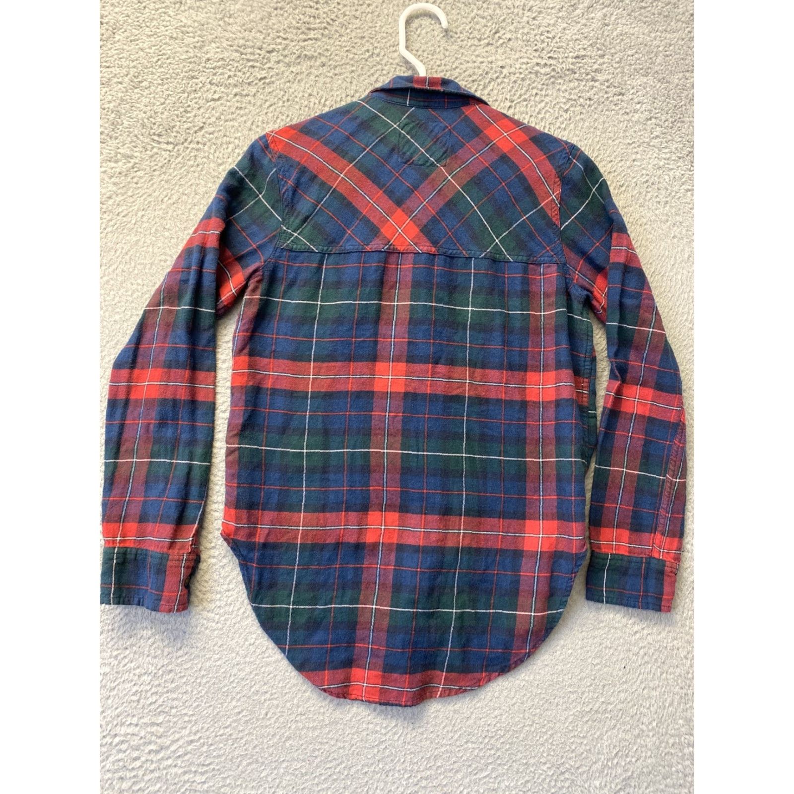 Abercrombie & Fitch Abercrombie & Fitch Button-Up Shirt Womens Size S Multicolor Plaid Long Sleeve Casual Cotton Flannel with Pockets Size S / US 4 / IT 40 - 6 Thumbnail