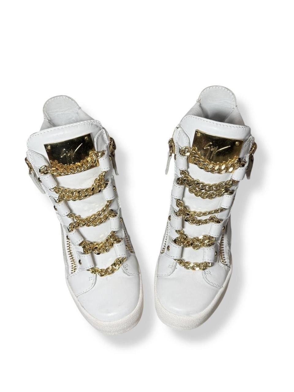 Giuseppe Zanotti Giuseppe Zanotti Gold Chain Design Pump Wedge Sneakers Size US 7.5 / IT 37.5 - 3 Thumbnail