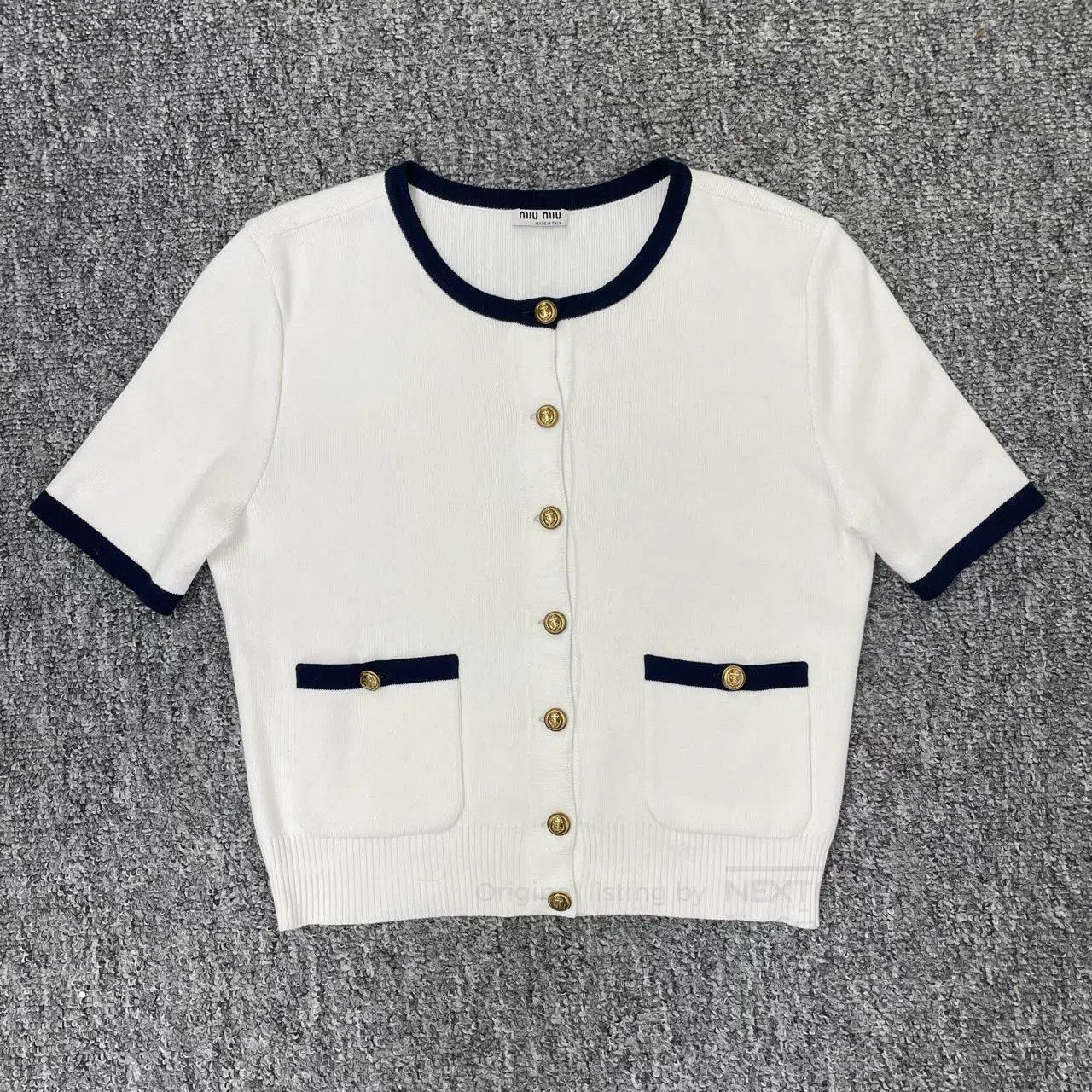 Miu Miu Miumiu Short-Sleeve Knit Cardigan. Size S / US 4 / IT 40 - 1 Thumbnail