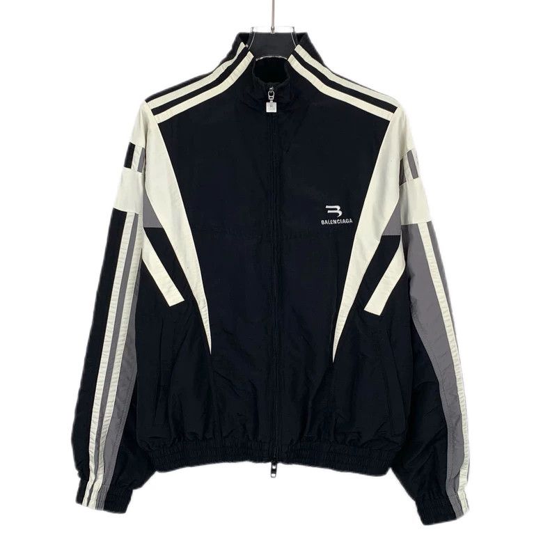 Other Balenciaga Black logo monogram embroidered striped zip jac Size US XS / EU 42 / 0 - 1 Thumbnail