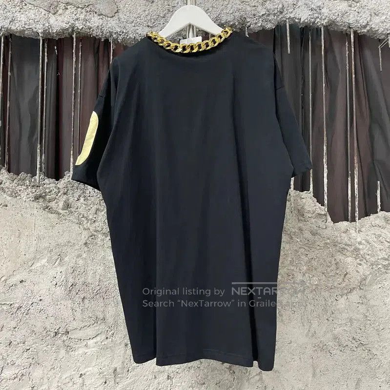 Moschino Moschino Black Cotton Chain Short Sleeve T-Shirt . Size US S / EU 44-46 / 1 - 1 Thumbnail