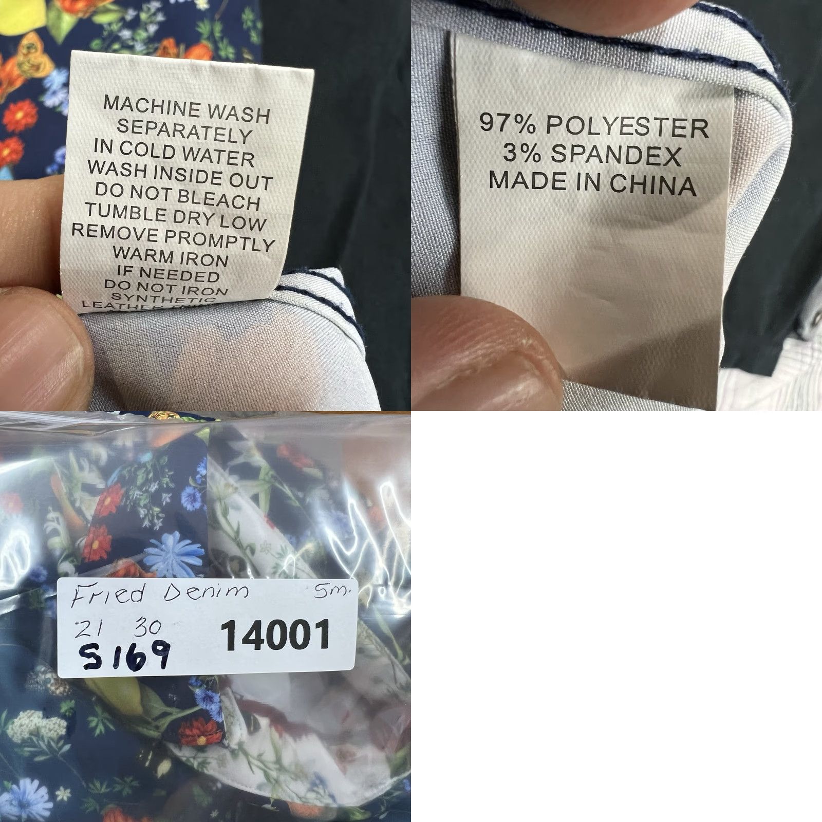 Vintage Fried Denim Button-Down Mens Floral Blue 2016 Collection S Size Button-Up Slimming Casual Shirt Size US S / EU 44-46 / 1 - 8 Thumbnail