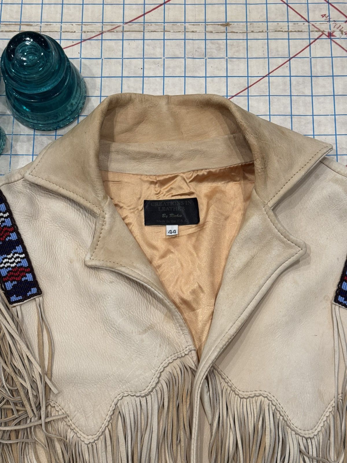 Vintage Vintage Fringe and Beaded Western Wear Leather Jacket Size44 Size US L / EU 52-54 / 3 - 5 Thumbnail