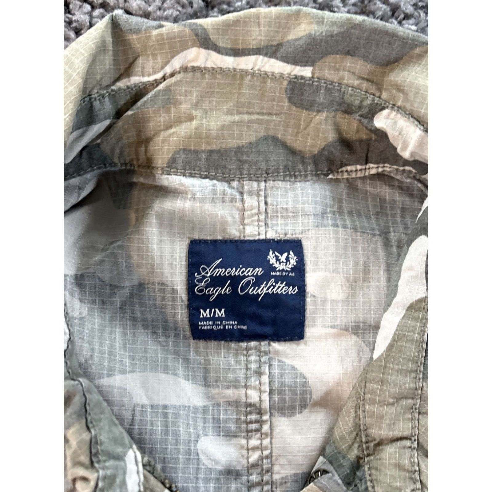 American Eagle Outfitters VINTAGE American Eagle Outfitters Jacket Womens M Brown Camouflage Cargo Bomber Military 90s Canvas Cotton Mid-Length Womens Size M / US 6-8 / IT 42-44 - 4 Thumbnail