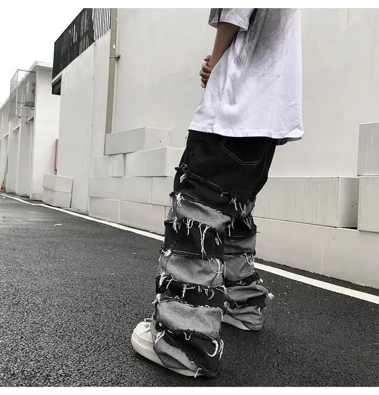 Japanese Brand Streetwear wide legs hip hop style loose straight jeans y2k Size US 32 / EU 48 - 5 Thumbnail