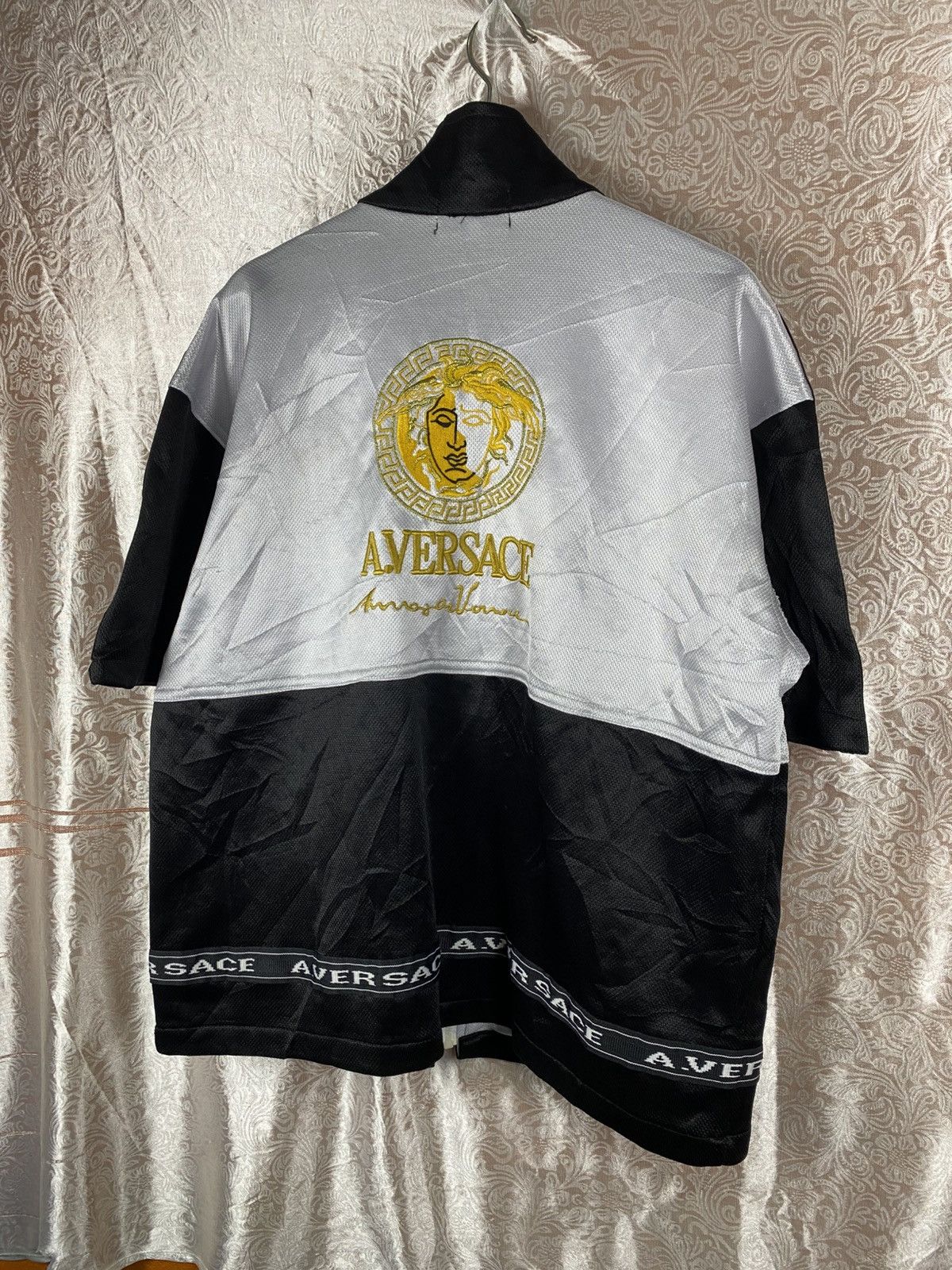 Japanese Brand A.VERSACE Medusa Track Jacket Black White Gold Embroidery Size US M / EU 48-50 / 2 - 12 Thumbnail