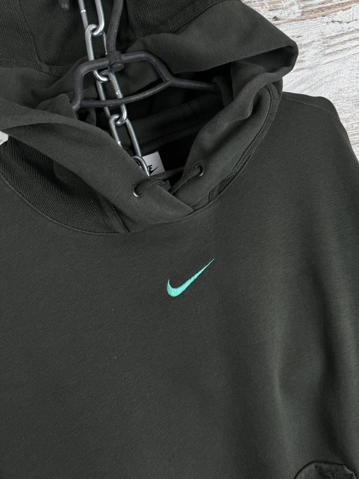 Nike × Vintage Mens Vintage Nike centre swoosh logo hoodie y2k drill rare Size US M / EU 48-50 / 2 - 8 Thumbnail