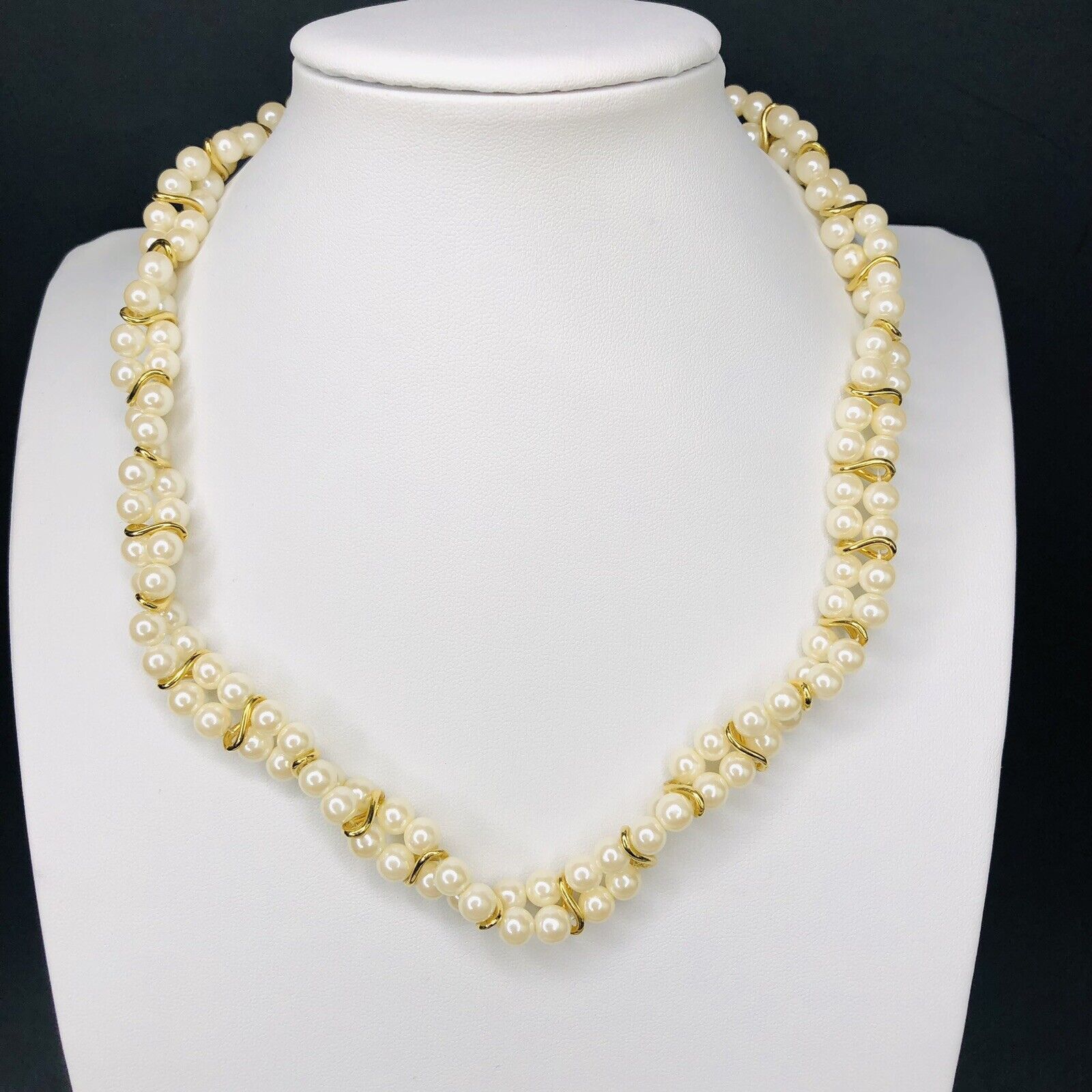 Other VTG Trifari Faux Pearls Double Stand Twisted necklace Size ONE SIZE - 2 Thumbnail