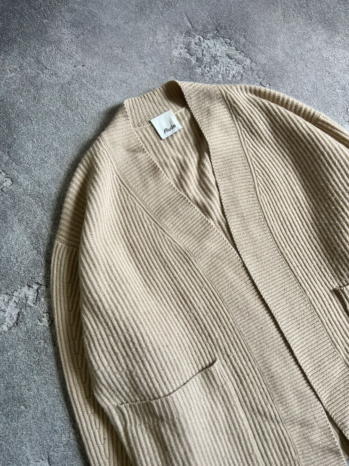 Allude × Designer Allude Open Front Cardigan Women’s Beige Sweater Sz M Size M / US 6-8 / IT 42-44 - 2 Thumbnail