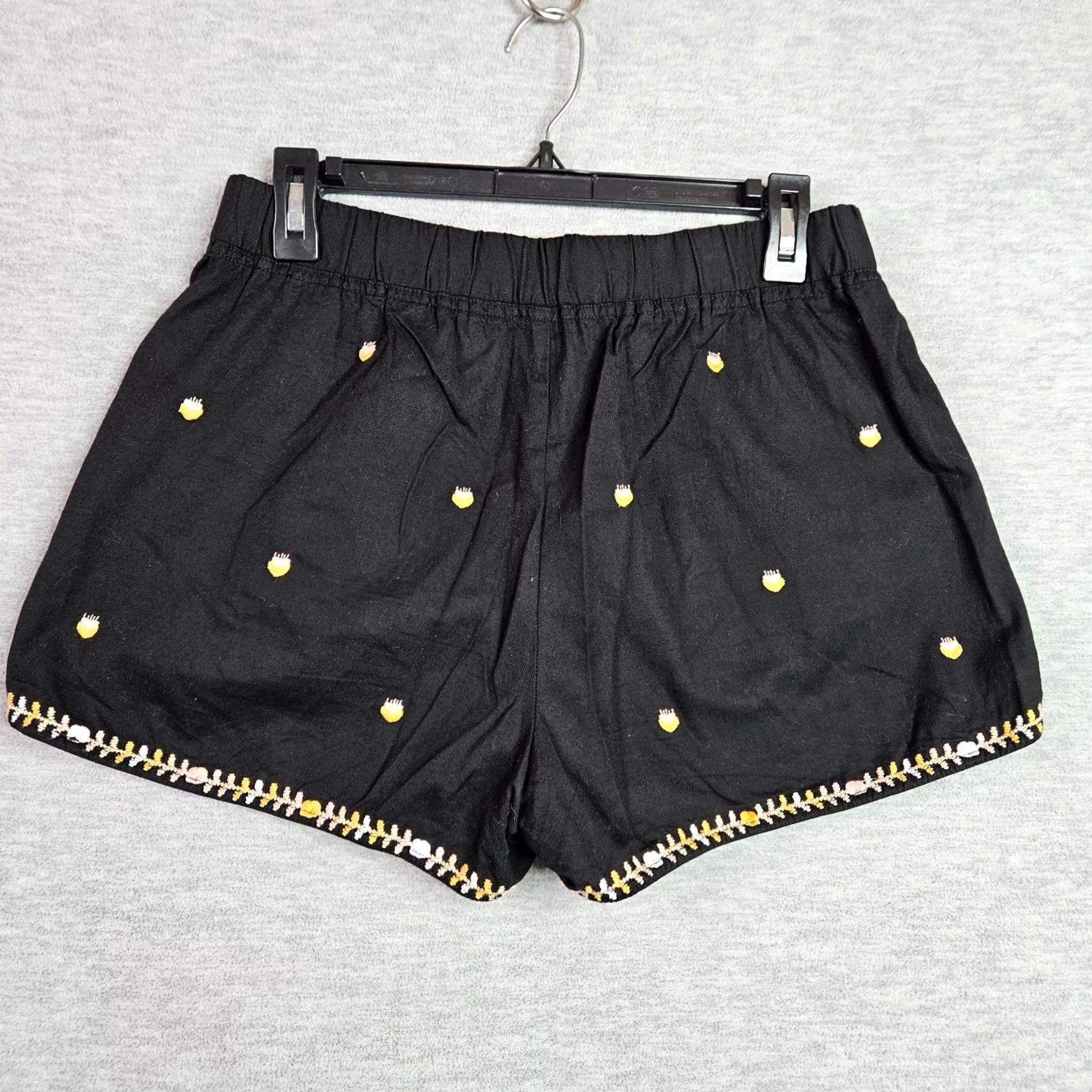 Madewell Madewell Shorts Size S Black Embroidered Springtime Pull-On Women's Size 28" / US 6 / IT 42 - 3 Thumbnail
