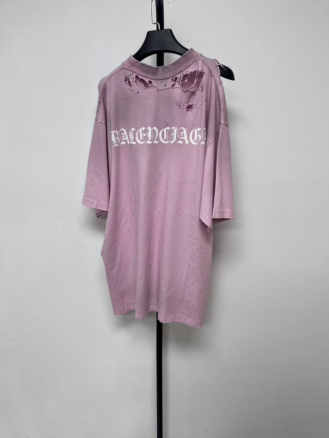 balenciaga logo embroidery fitted t-shirt