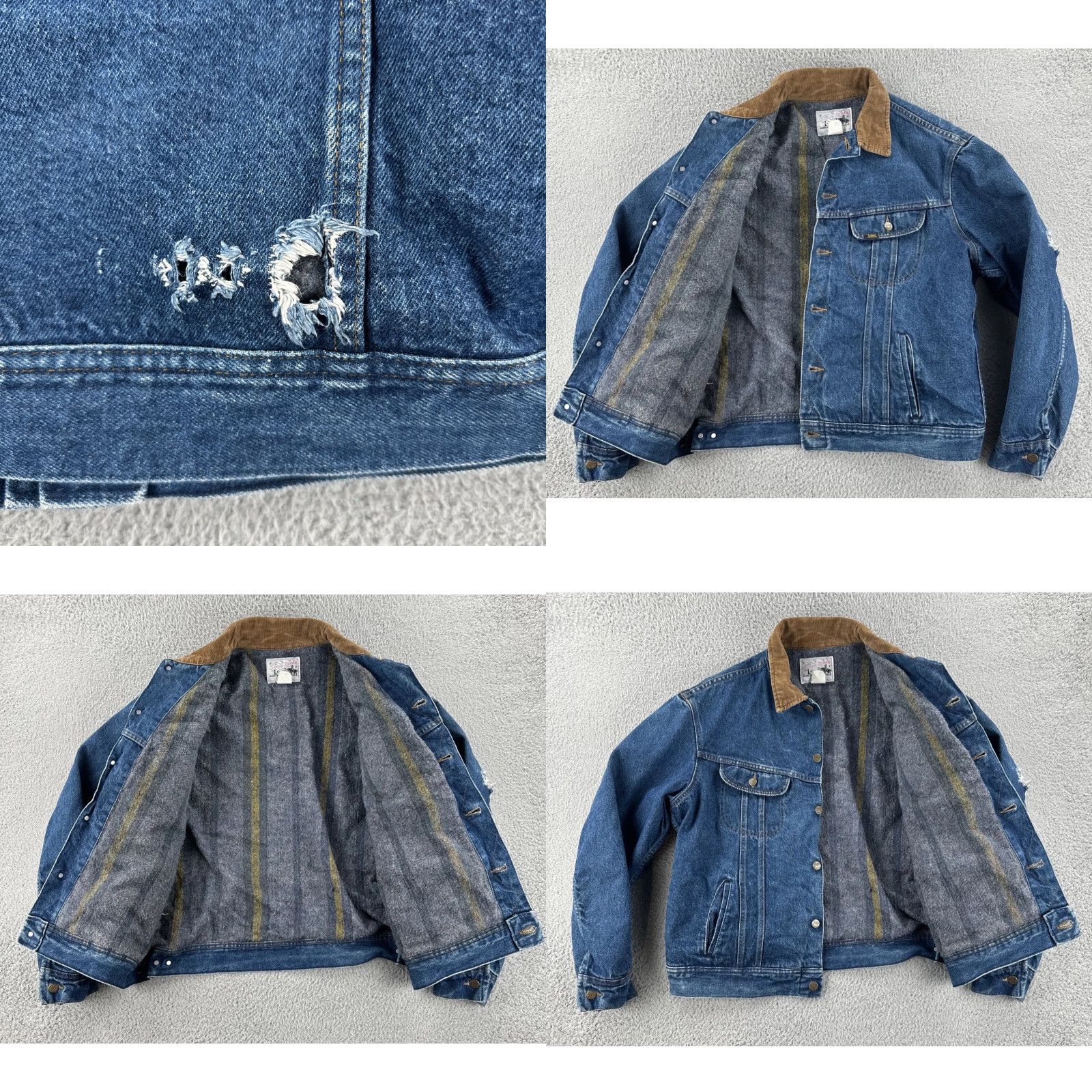Lee VINTAGE Lee Storm Rider Blanket Lined Denim Jacket Mens XL Blue Denim Jacket Western Wear US Made 1970s Mens Size US XL / EU 56 / 4 - 11 Thumbnail