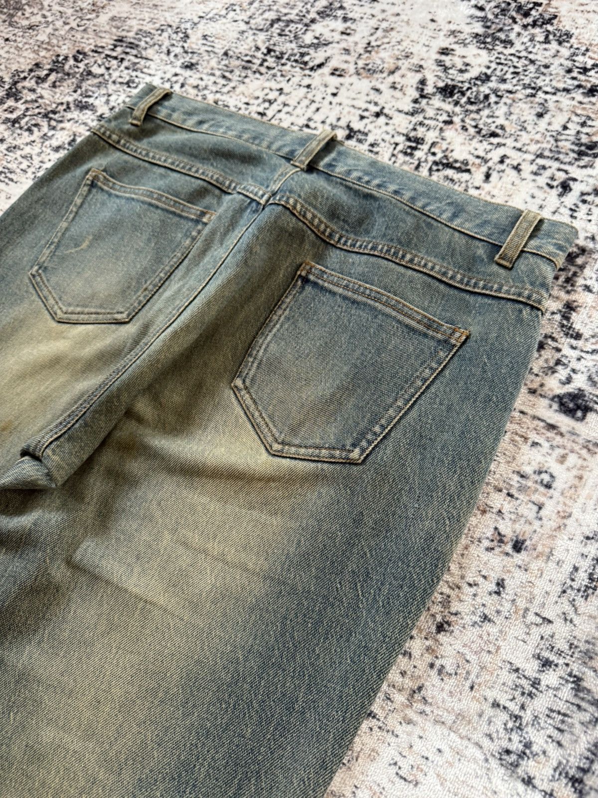 If Six Was Nine Livre Claire Japan Muddy Wash Studded Flared Jeans Size US 32 / EU 48 - 13 Thumbnail