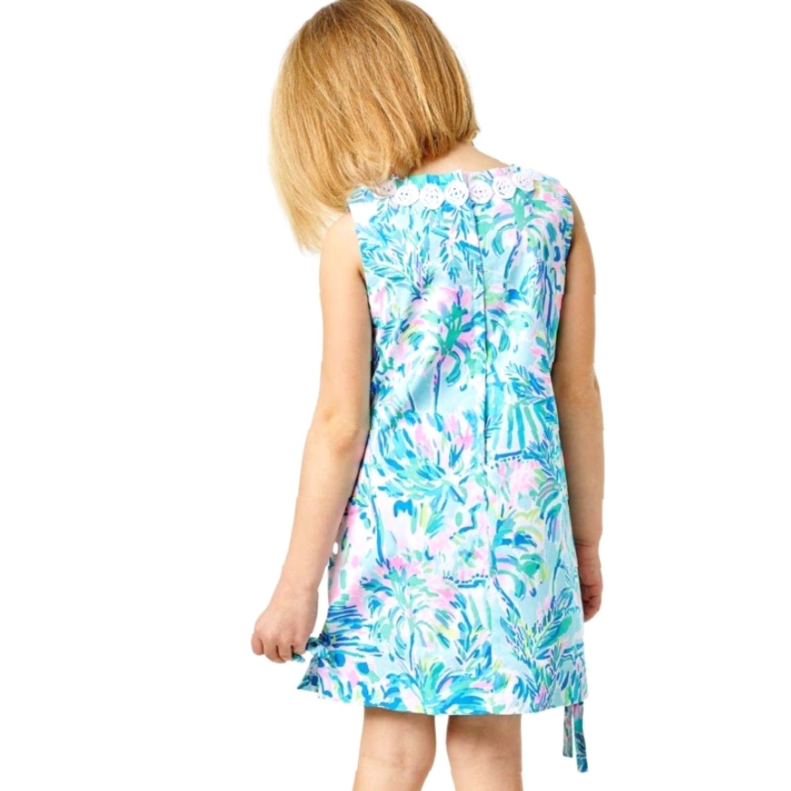 Lilly Pulitzer VINTAGE Lilly Pulitzer Ibiza Blue Cabana Shift Dress Girls Size 8 Size M / US 6-8 / IT 42-44 - 4 Thumbnail
