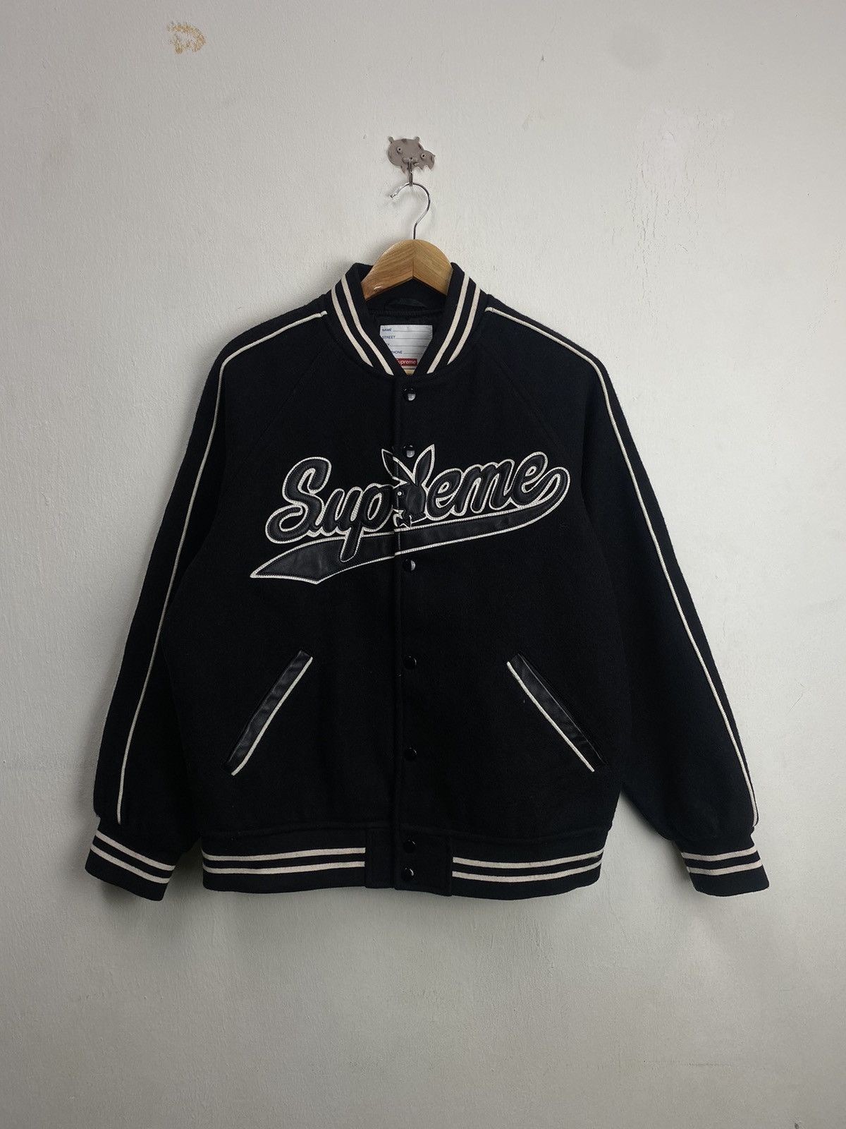 Supreme x Playboy RED Varsity Jacket Size Small RARE Wool Japan