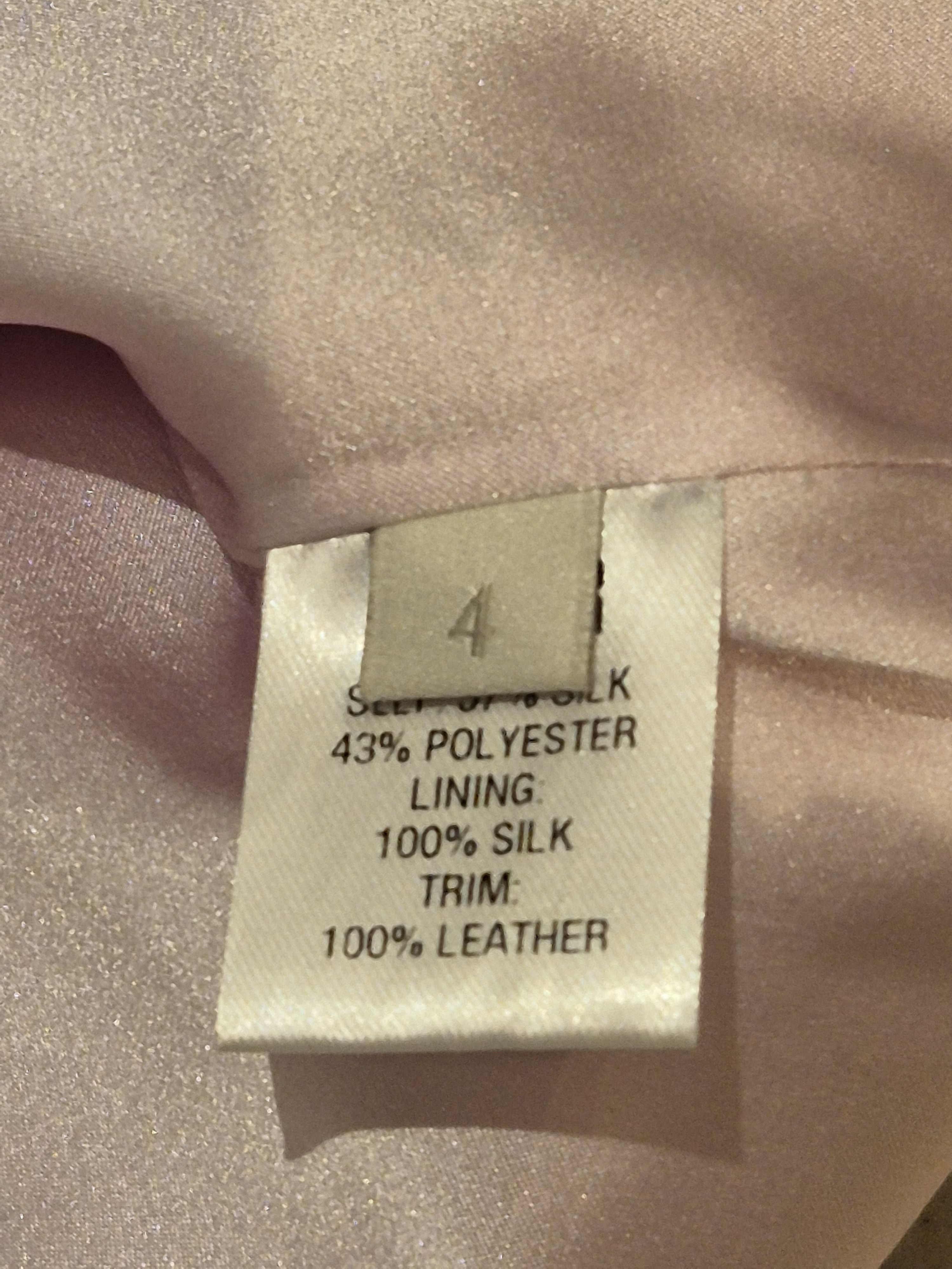 Designer Honor NYC mid length silk/leather pink/multicoloured skirt Size 27" / US 4 / IT 40 - 8 Thumbnail