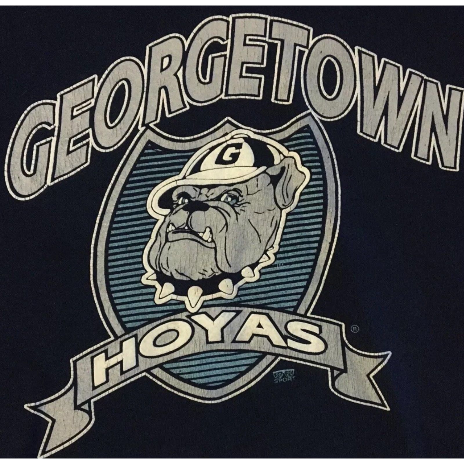 Vintage VINTAGE Georgetown University Hoodie M Blue 90s Distressed College Pullover Sweatshirt Mens Size US M / EU 48-50 / 2 - 2 Thumbnail