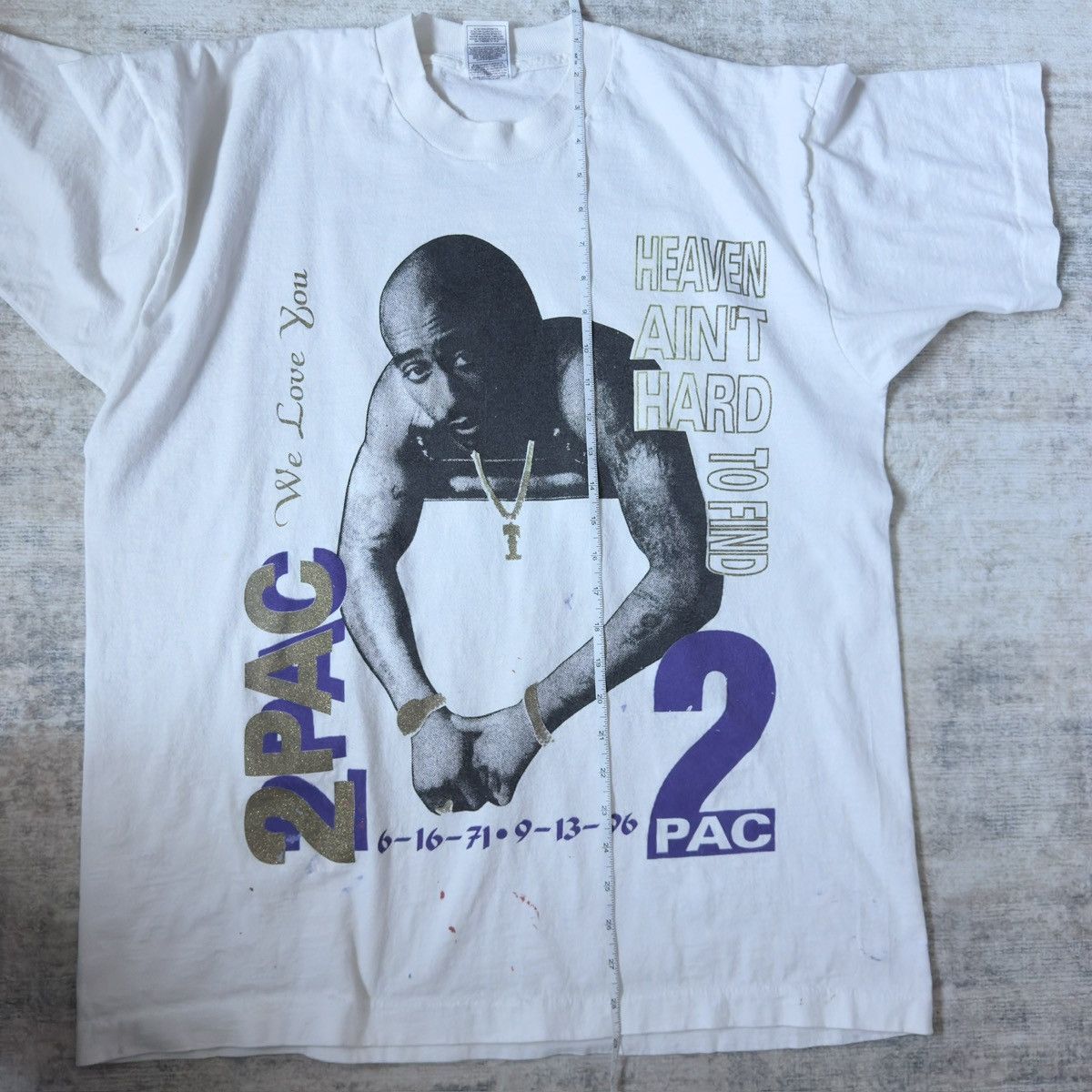 Vintage Vintage Tupac Heaven Aint Hard To Find Memorial Rap Tee XL Size US XL / EU 56 / 4 - 11 Thumbnail