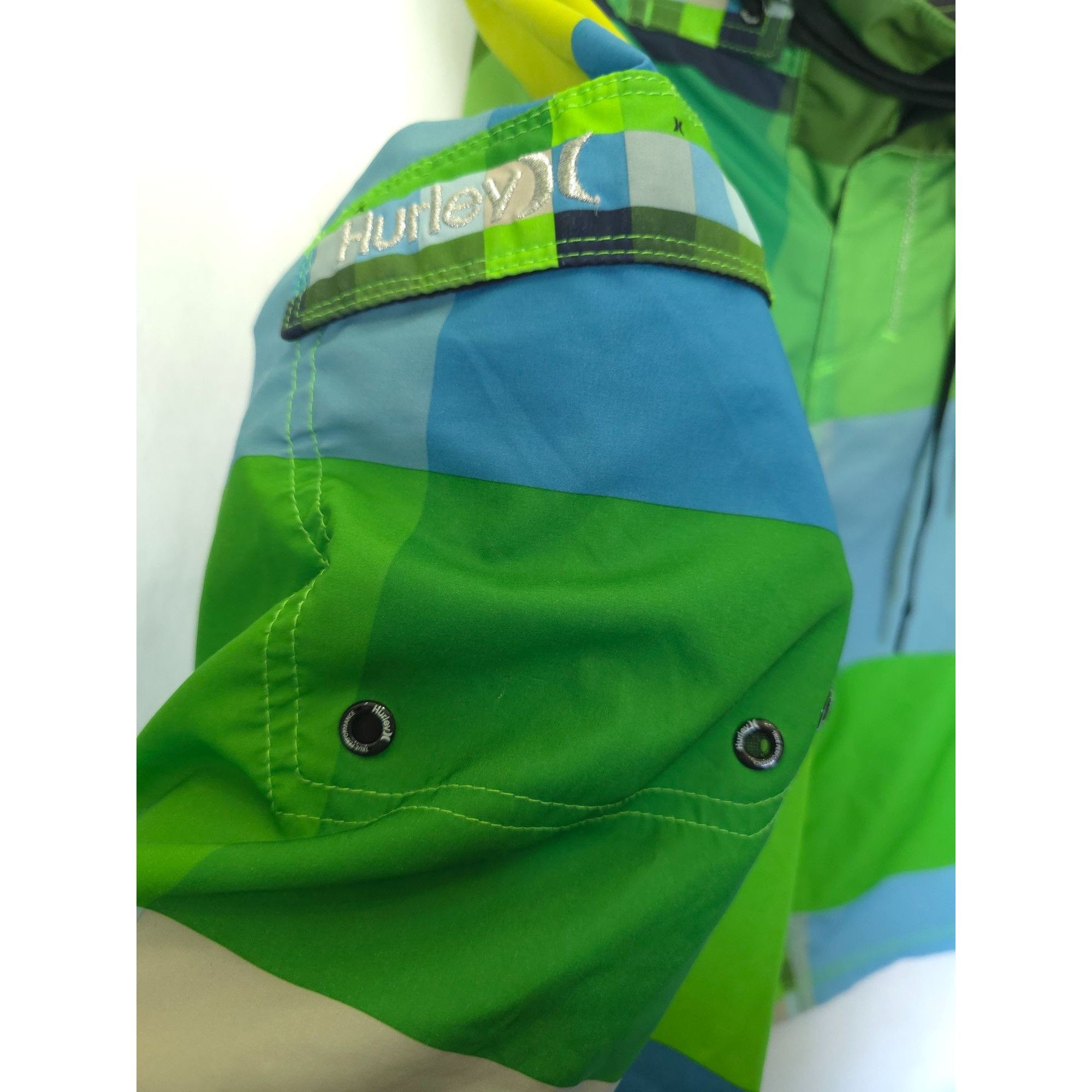Hurley Hurley Phantom Mens Board Shorts 32 Green Plaid Drawstring S Size US 32 / EU 48 - 5 Thumbnail