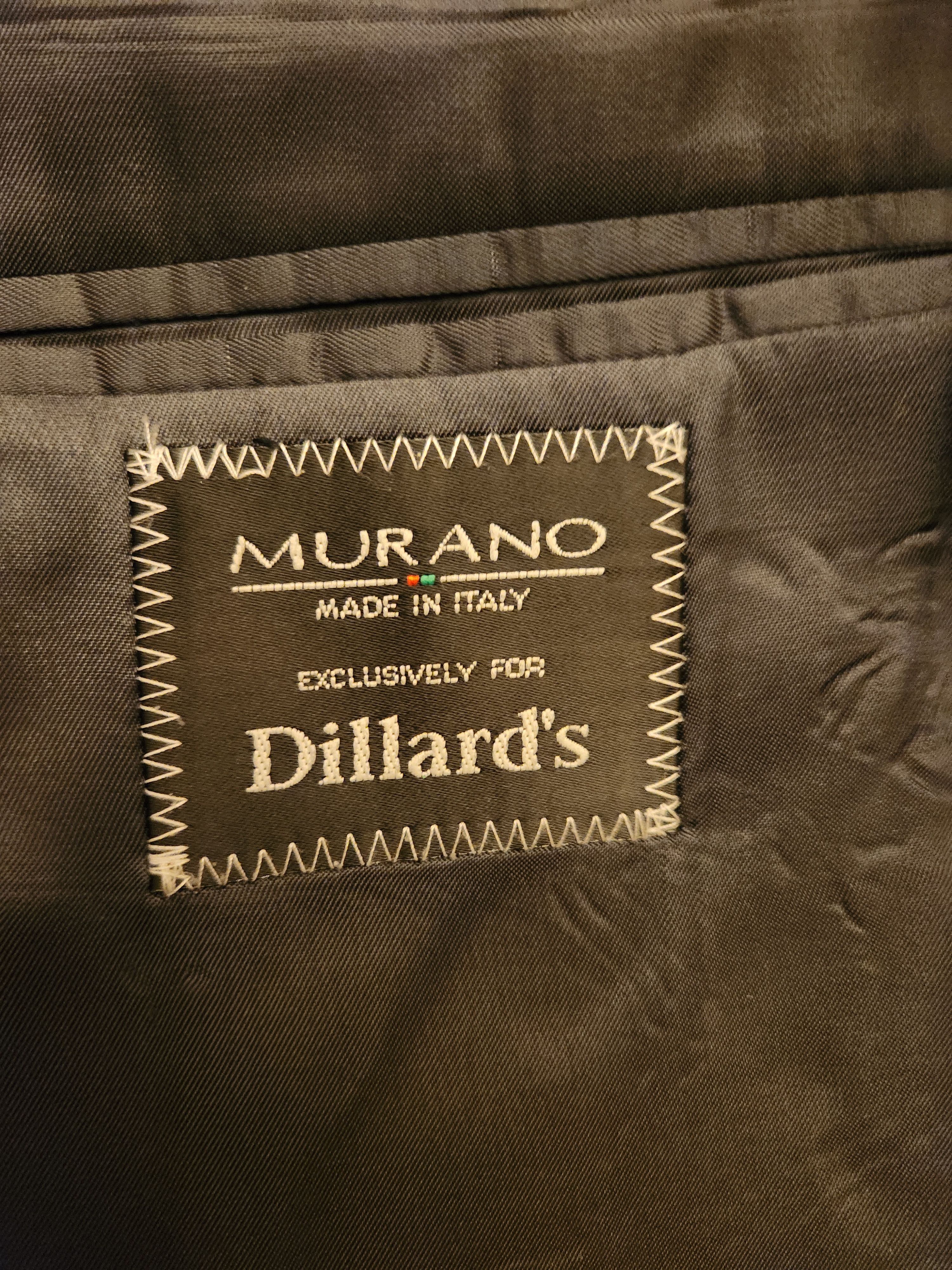Murano Vintage 90's Italian Made Gray Single Breast 100% Wool Suit Size 44S - 6 Thumbnail