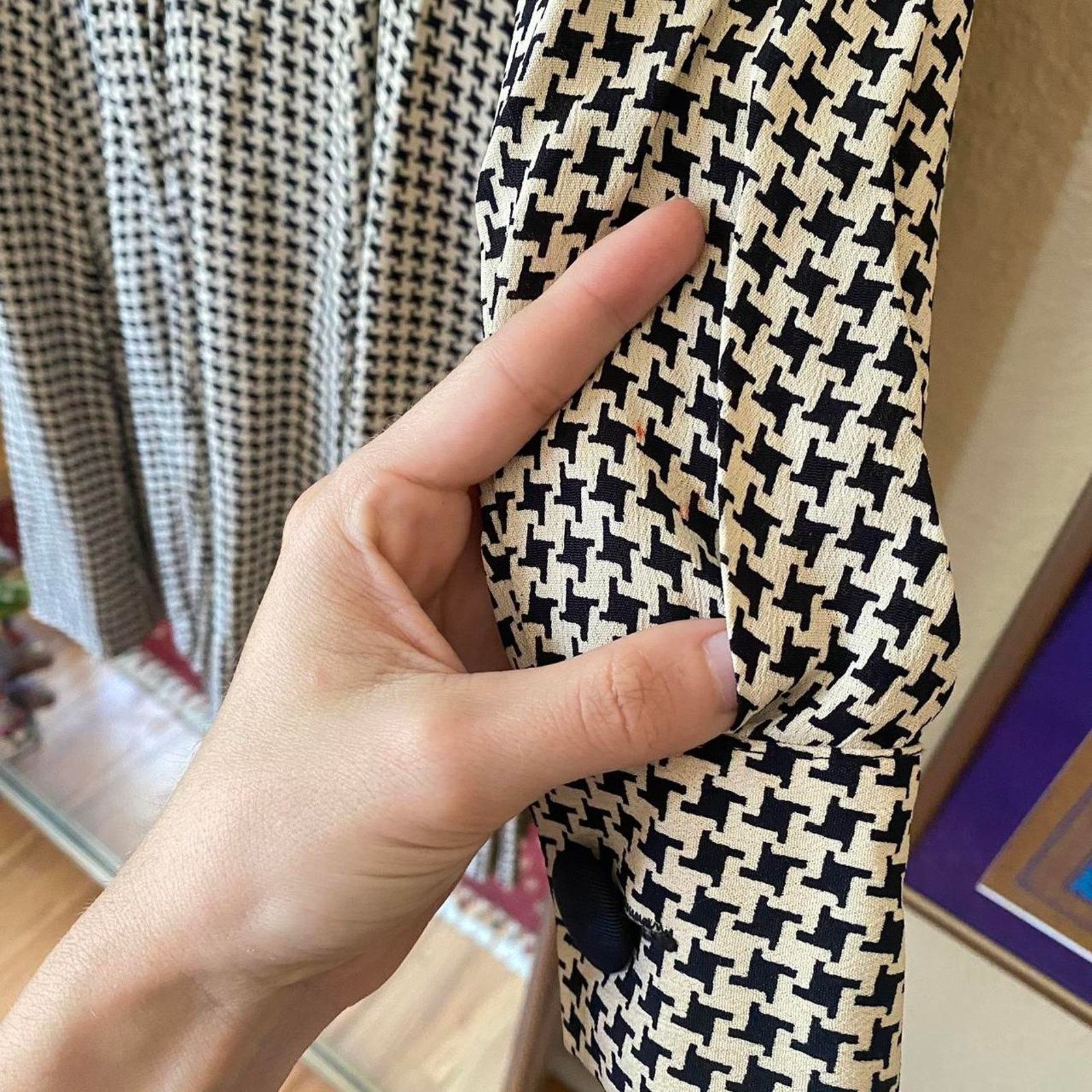 Ann Taylor Vintage 90s Ann Taylor Houndstooth Long Sleeve Dress 4 Size S / US 4 / IT 40 - 6 Thumbnail