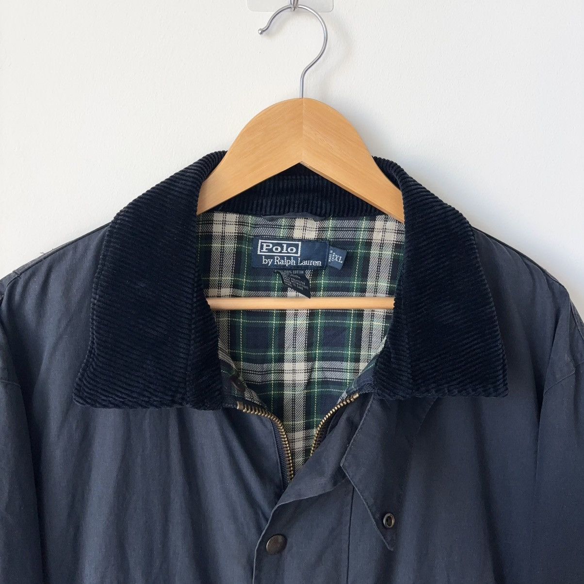Polo Ralph Lauren Vintage Oilcloth Waxed Cotton Jacket Navy Barn Coat Field Size US XL / EU 56 / 4 - 3 Thumbnail