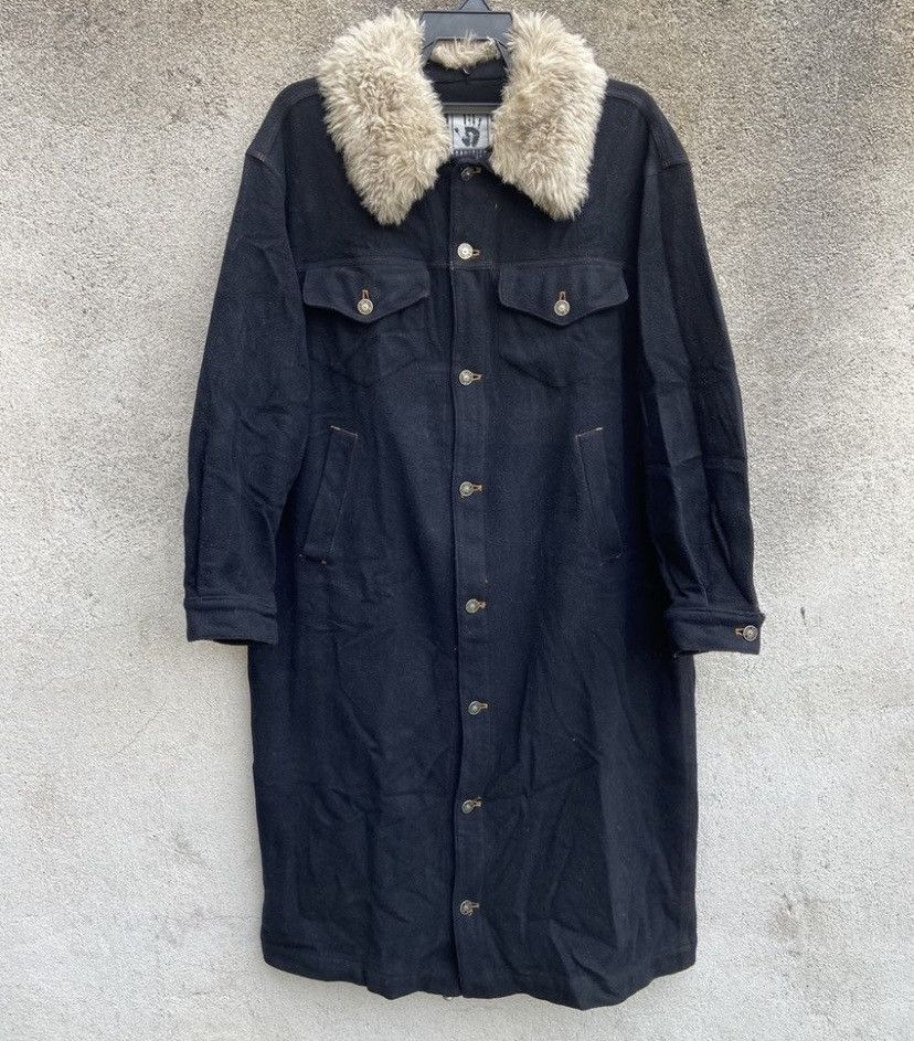 Jean Paul Gaultier Jean Paul gaultier Faux Fur Collar Long Coat Wool Overall Size US L / EU 52-54 / 3 - 7 Thumbnail