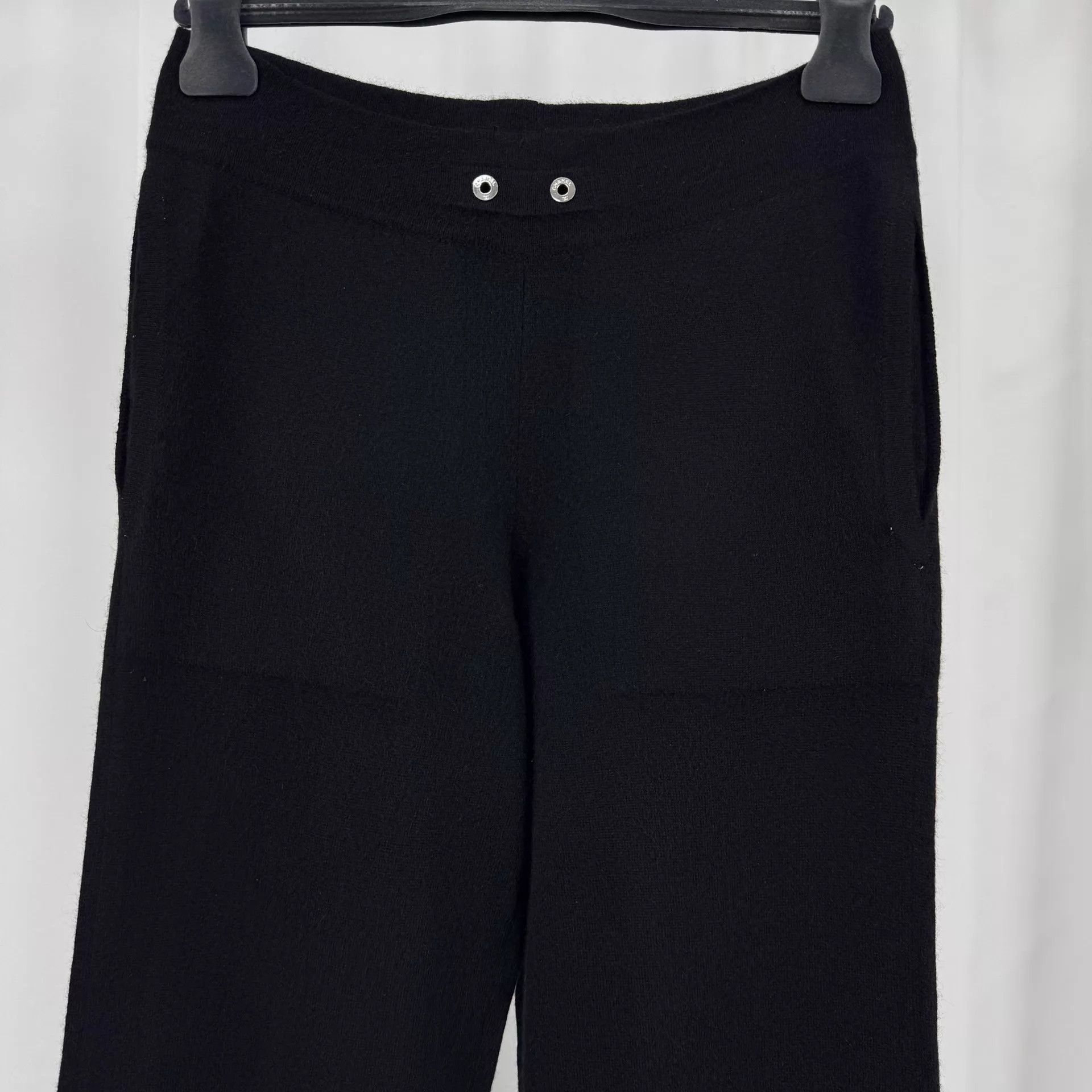 Chanel Chanel Black Cashmere Knit Pants 34 Drawstring Missing 98N Size 25" / US 0 / IT 36 - 3 Thumbnail