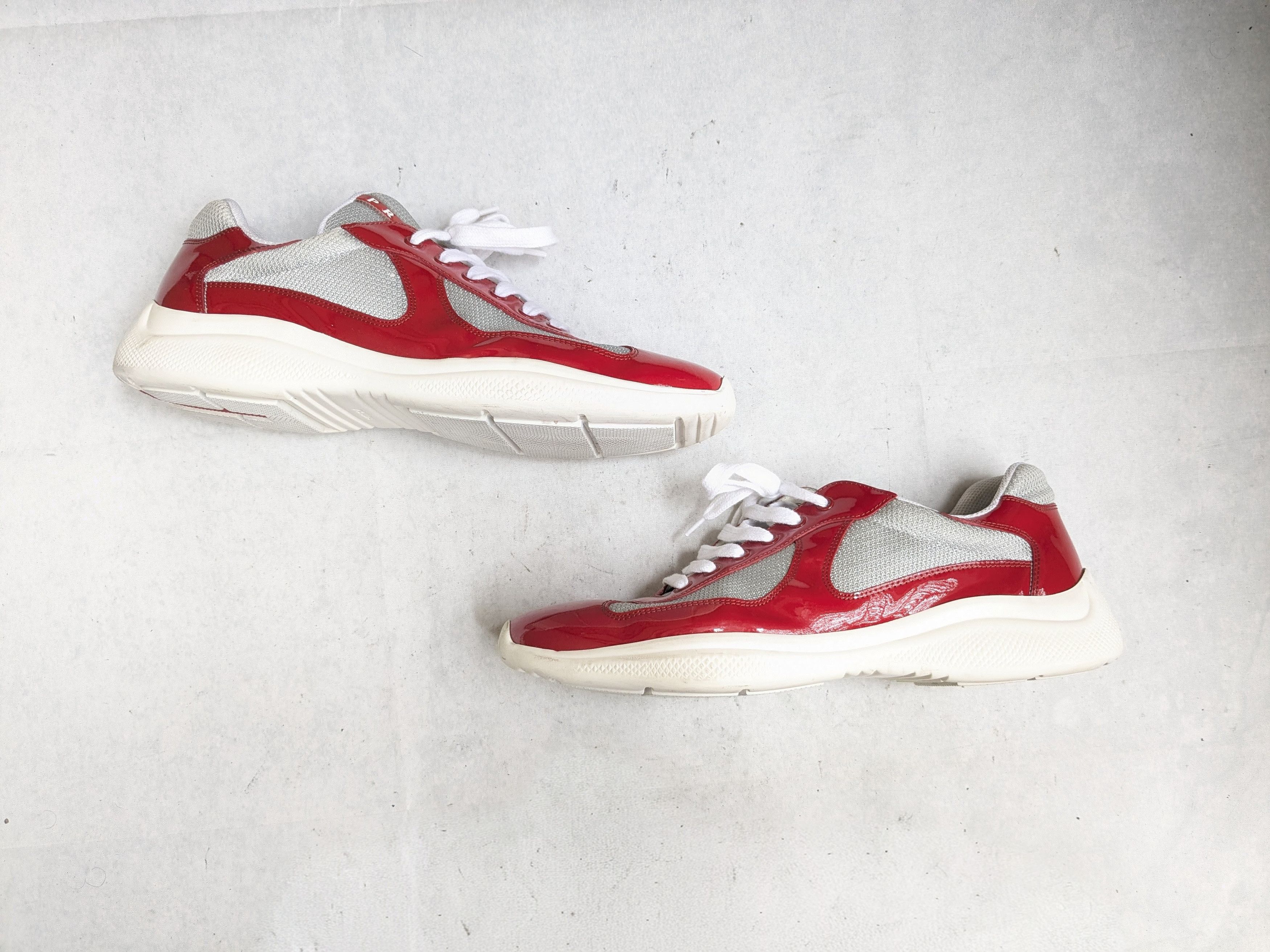 Prada Prada America's Cup Sneakers Red Patent Leather 12 Low Top Size US 12 / EU 45 - 1 Thumbnail