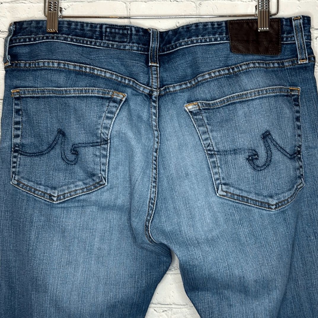 Vintage AG Adriano Goldschmied Mens Jeans 36x32 Blue Straight Jeans Mens 36 32 Blue AG Size US 36 / EU 52 - 7 Thumbnail