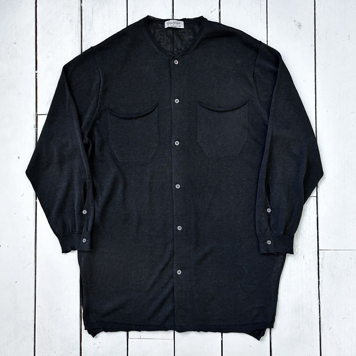 Yohji Yamamoto Pour Homme Long Full Button Linen Cardigan Size US L / EU 52-54 / 3 - 1 Thumbnail
