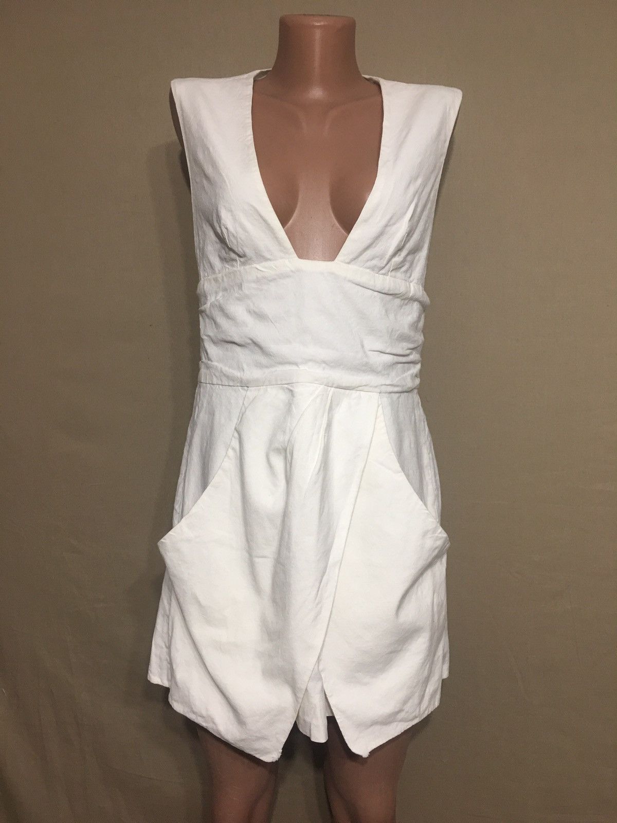 Isabel Marant Isabel Marant Imba White Linen blend Mini Dress Size EU 40 Size S / US 4 / IT 40 - 3 Thumbnail