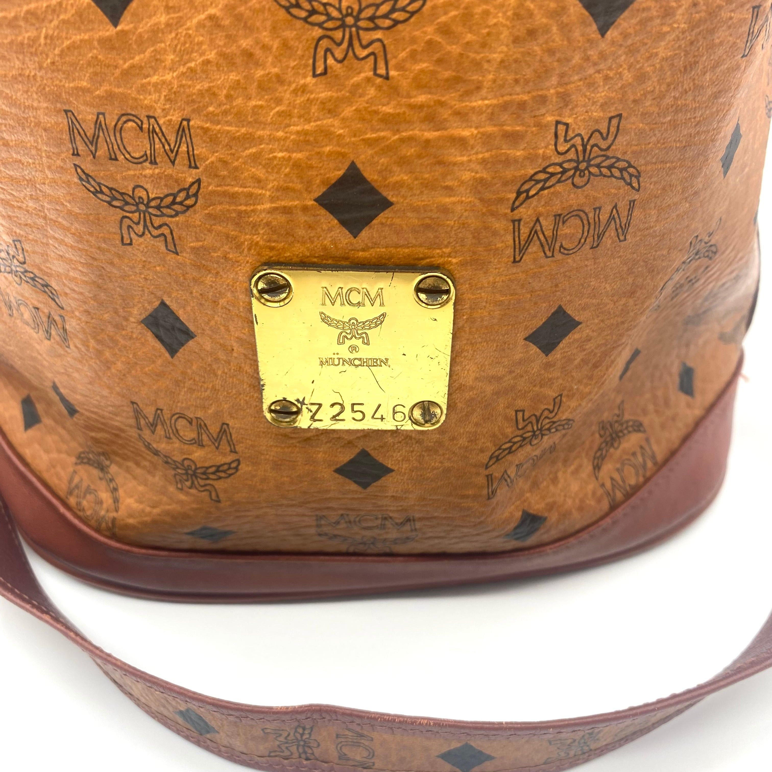 MCM MCM Visetos Drawstring Leather Shoulder Bag Size ONE SIZE - 3 Thumbnail