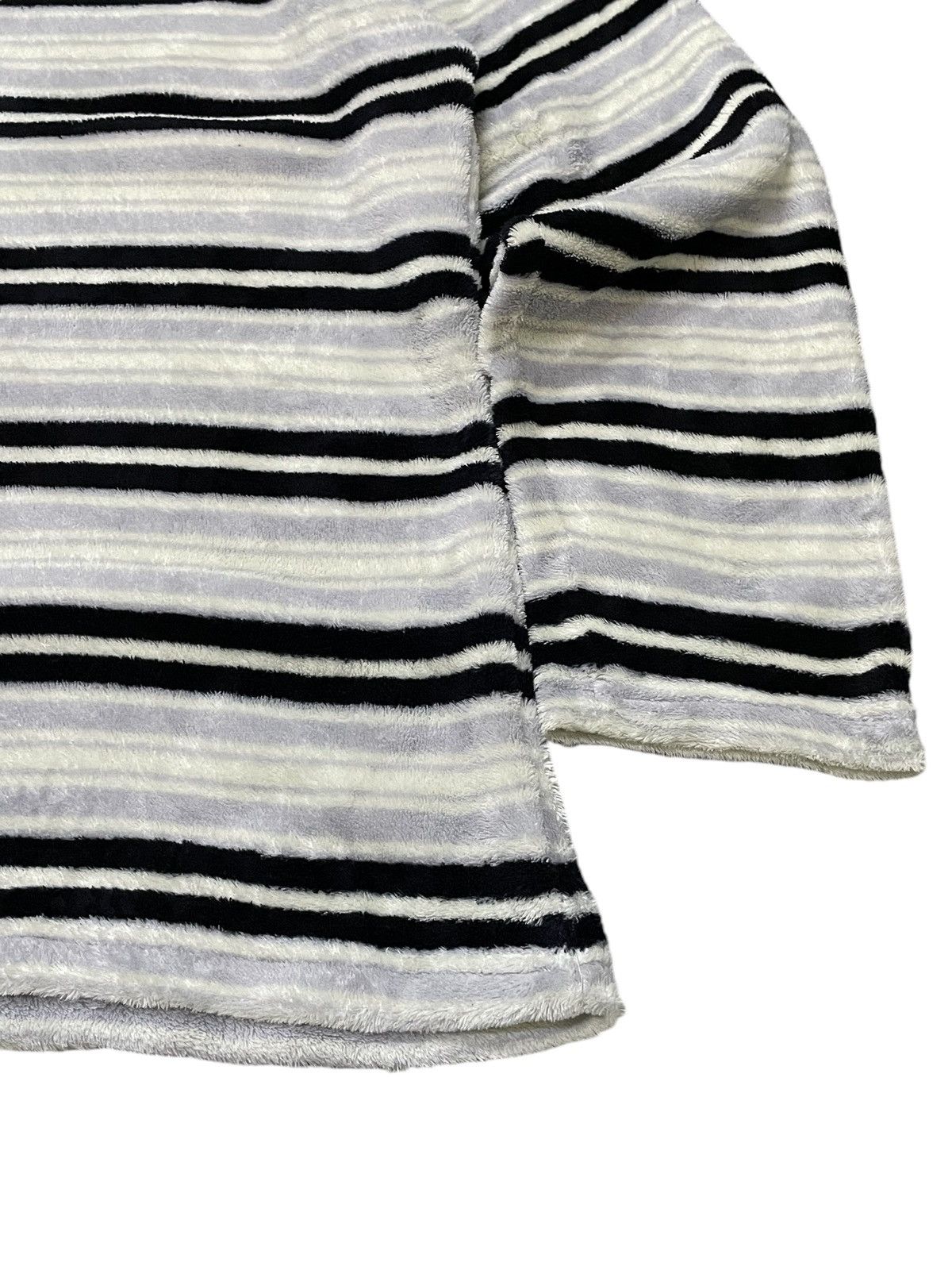 Issey Miyake × Masaki Matsushima Masaki Matsushima Border Stripe Fleece Long Sleeve Sweater Size US L / EU 52-54 / 3 - 4 Thumbnail