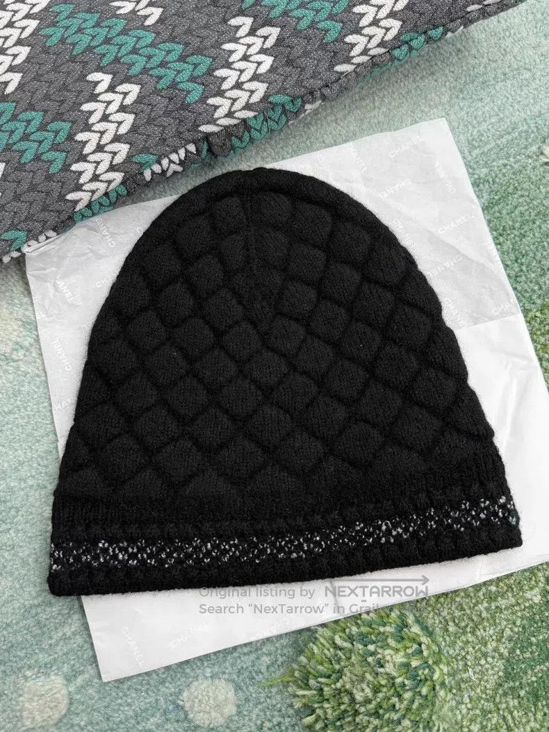 Chanel Chanel 26C new black cashmere knitted cold hat Size ONE SIZE - 3 Thumbnail