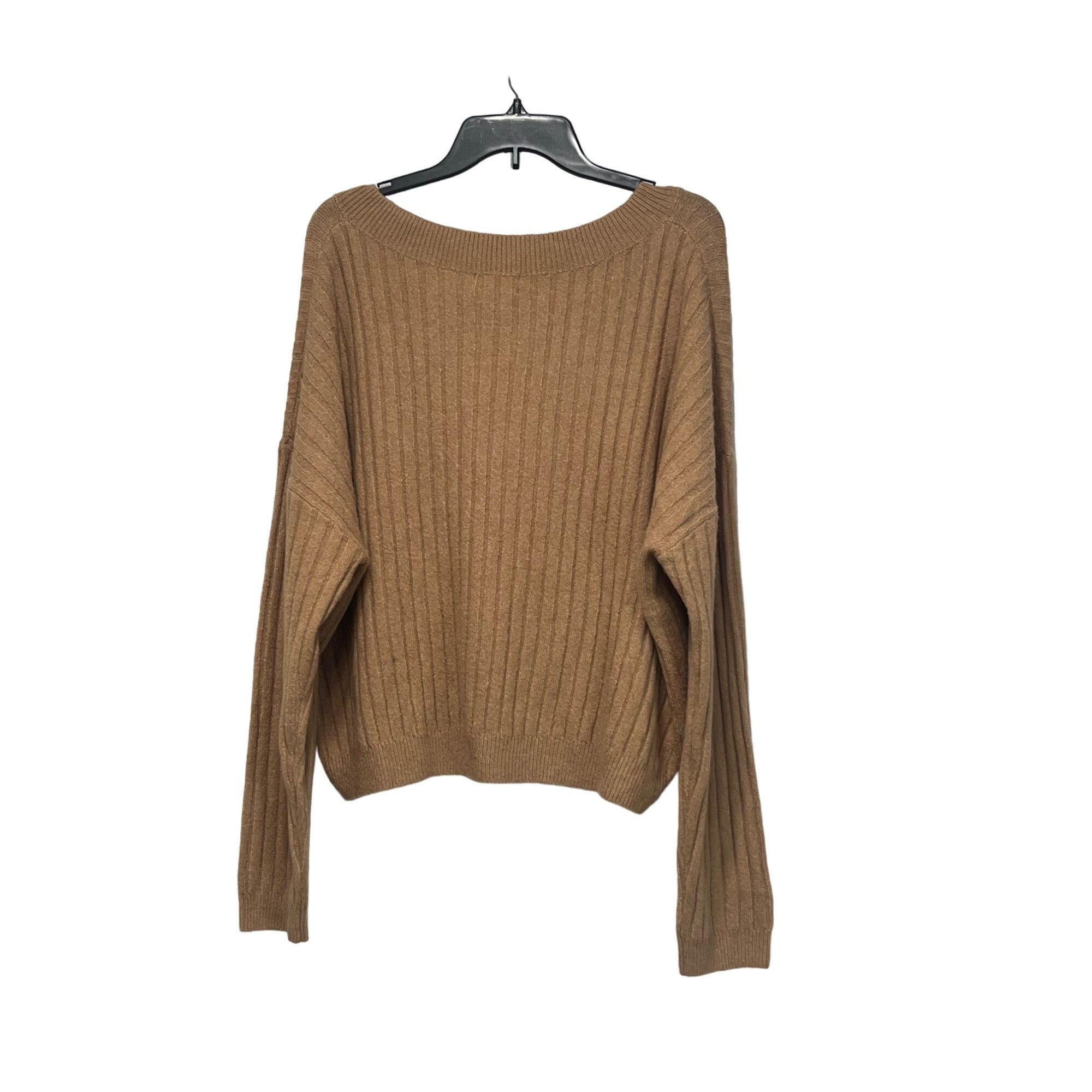 Other OPEN EDIT V-neck Rib Sweater In Tan Cartouche, Sz. XL Size XL / US 12-14 / IT 48-50 - 5 Thumbnail