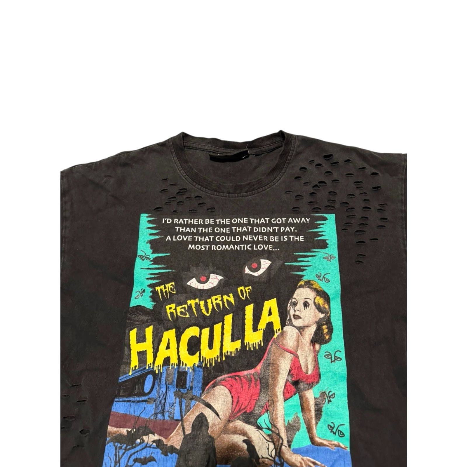 Haculla Haculla "The Return of Haculla" Distressed Graphic T-Shirt Black Men’s M RARE / Streetwear / Cotton / Short Sleeve / Double Sided / Men's T-Shirt Size US M / EU 48-50 / 2 - 4 Thumbnail