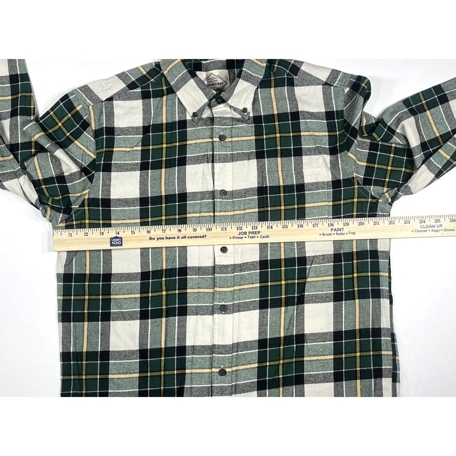 St. John St. John’s Bay Mens Plaid LongSleeve Flannel Button Front Shirt M Color Gold Size US M / EU 48-50 / 2 - 5 Thumbnail
